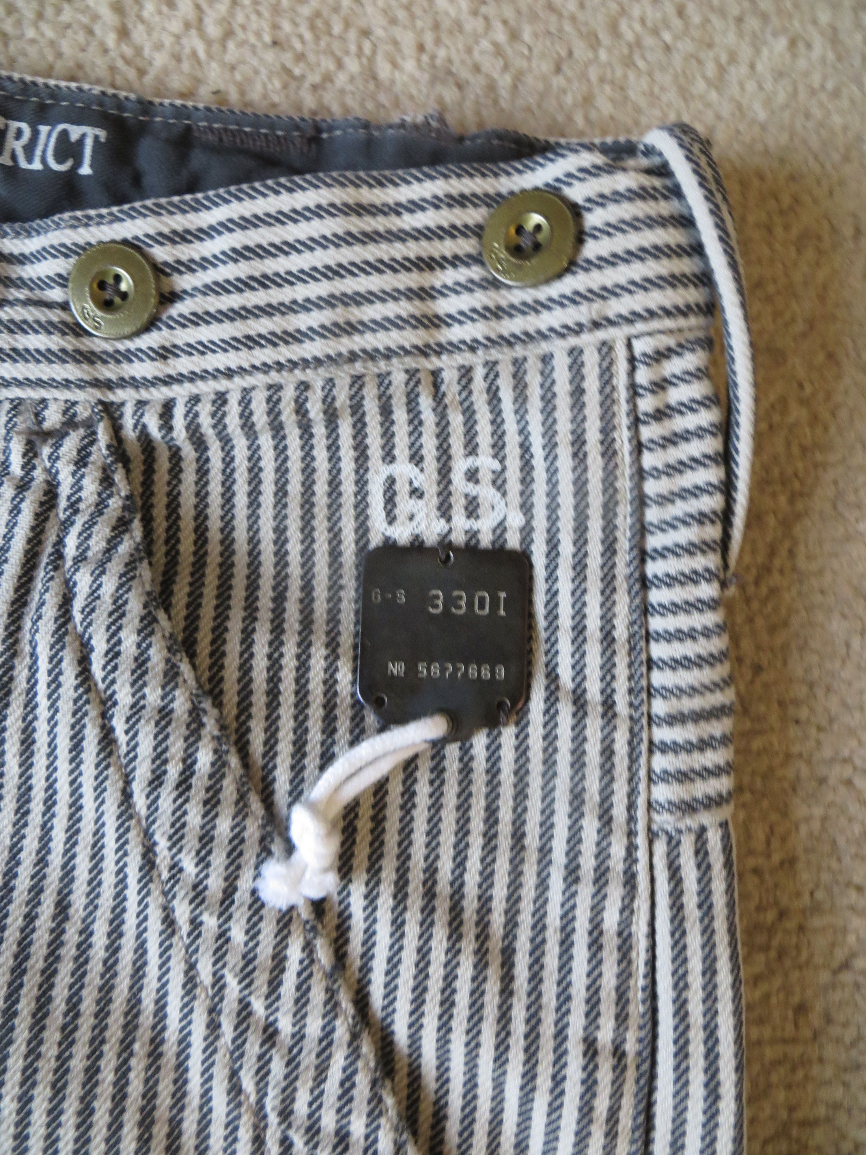 G-Star 3301 BRIDGE STRIPE PANTS Size US 33 - 7 Thumbnail
