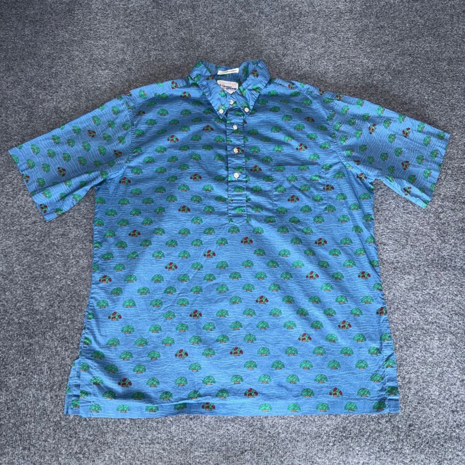Reyn Spooner Reyn Spooner Hawaiian Shirt Men XL Blue Popover Aloha Size US XL / EU 56 / 4 - 1 Thumbnail