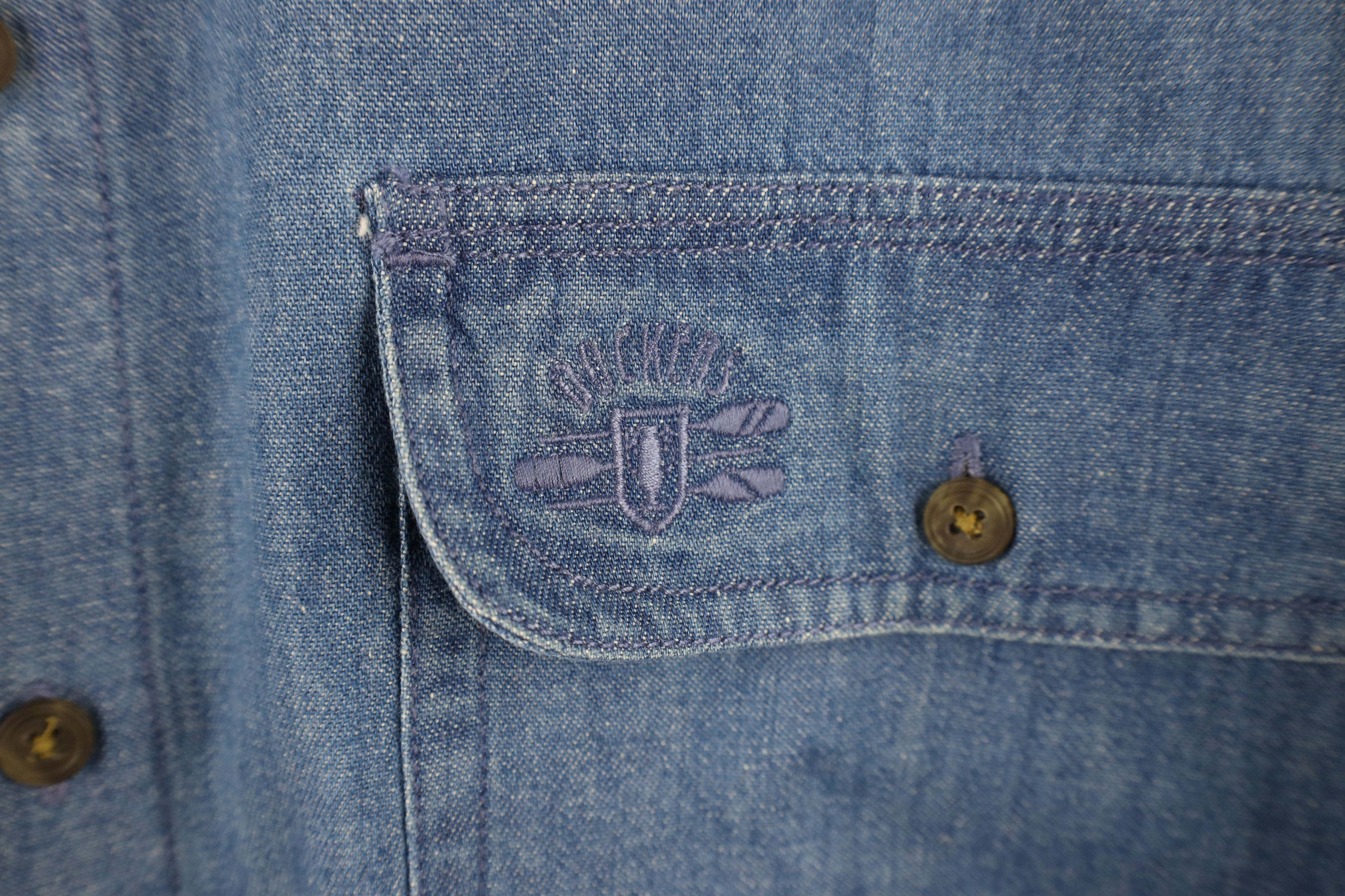 Vintage Vintage 90s Streetwear Fit Denim Jean Button Down Shirt Size US M / EU 48-50 / 2 - 4 Thumbnail