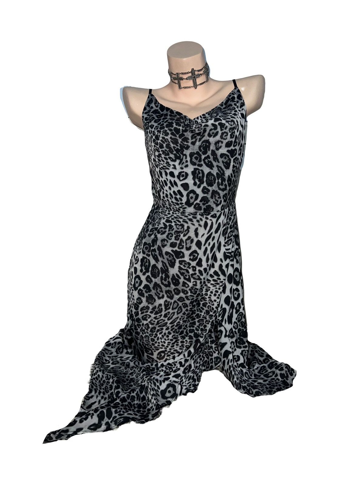 Vintage Vintage Leopard asymmetric mini dress 🐆🧝🏻‍♀️ Size S / US 4 / IT 40 - 1 Thumbnail