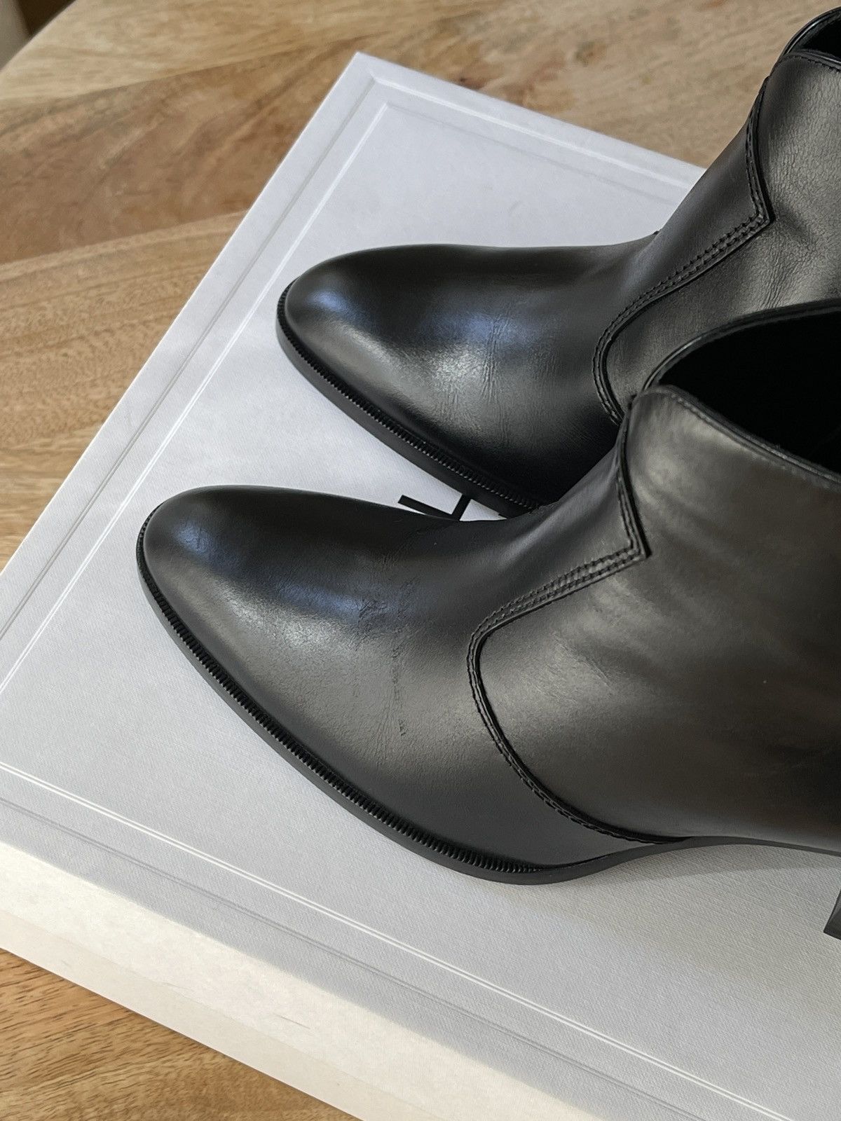 Celine × Hedi Slimane FW20 Pages 85 Zipped Boots In Shiny Calfskin Size US 8 / EU 41 - 6 Thumbnail
