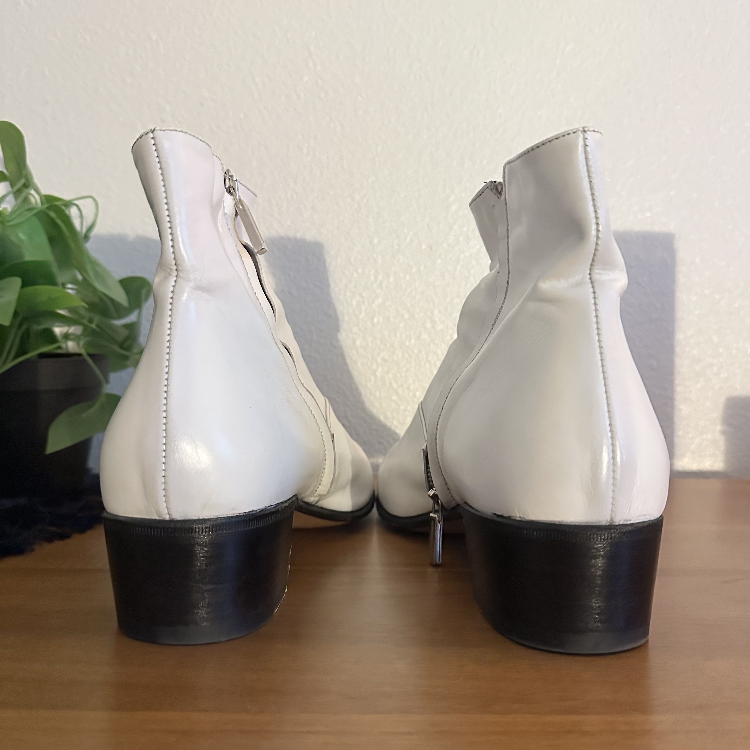 ALESSANDRO VASINI White Leather Chelsea Boot Size US 10.5 / EU 43-44 - 3 Thumbnail