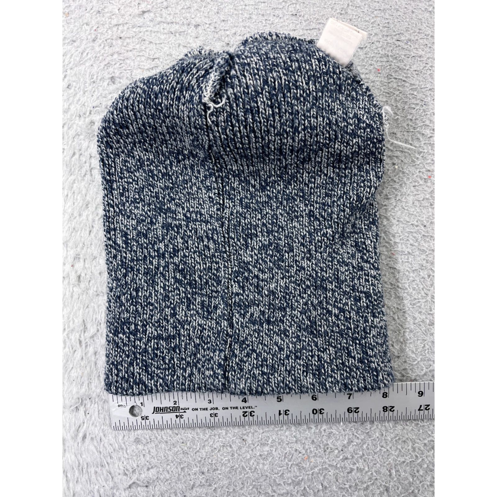 Vintage Womens Beanie Knit Hat One Size Blue White Faux Fur Pom Acrylic Ski Casual Size ONE SIZE - 5 Thumbnail