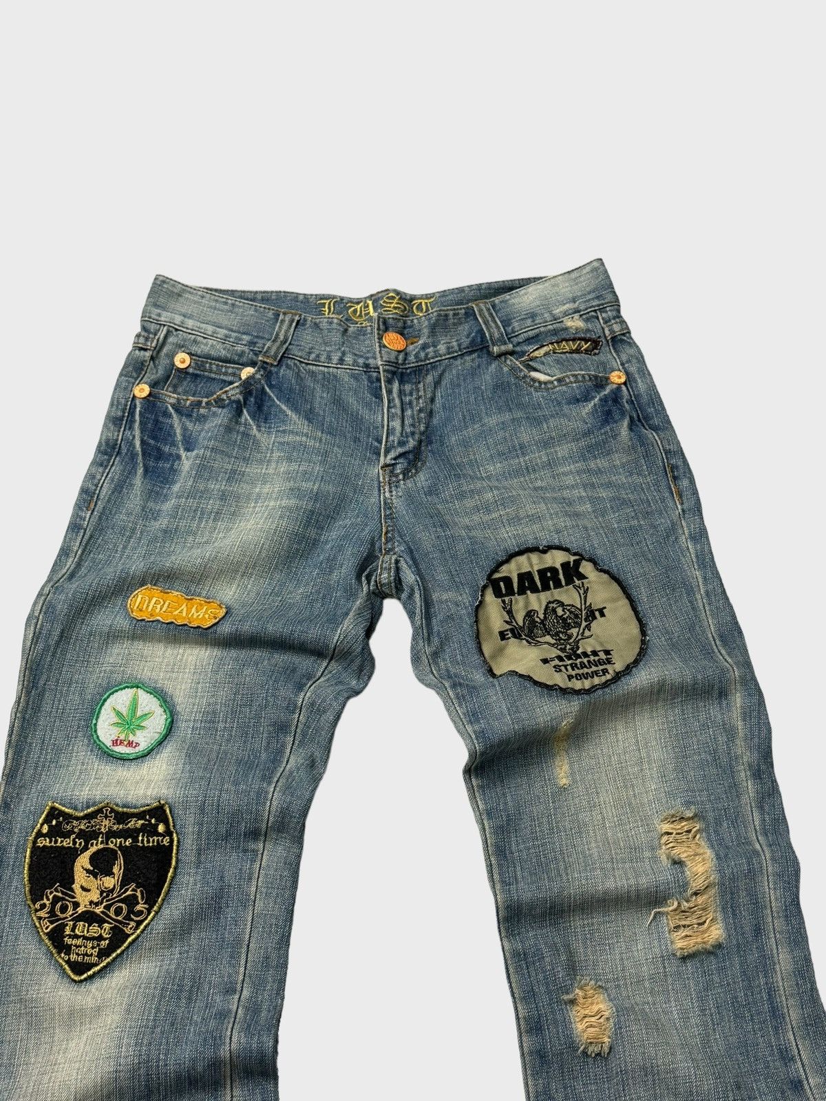 Hysteric Glamour Flare Distressed Patches Junya Watanabe Style Denim Jeans Size US 29 - 3 Thumbnail