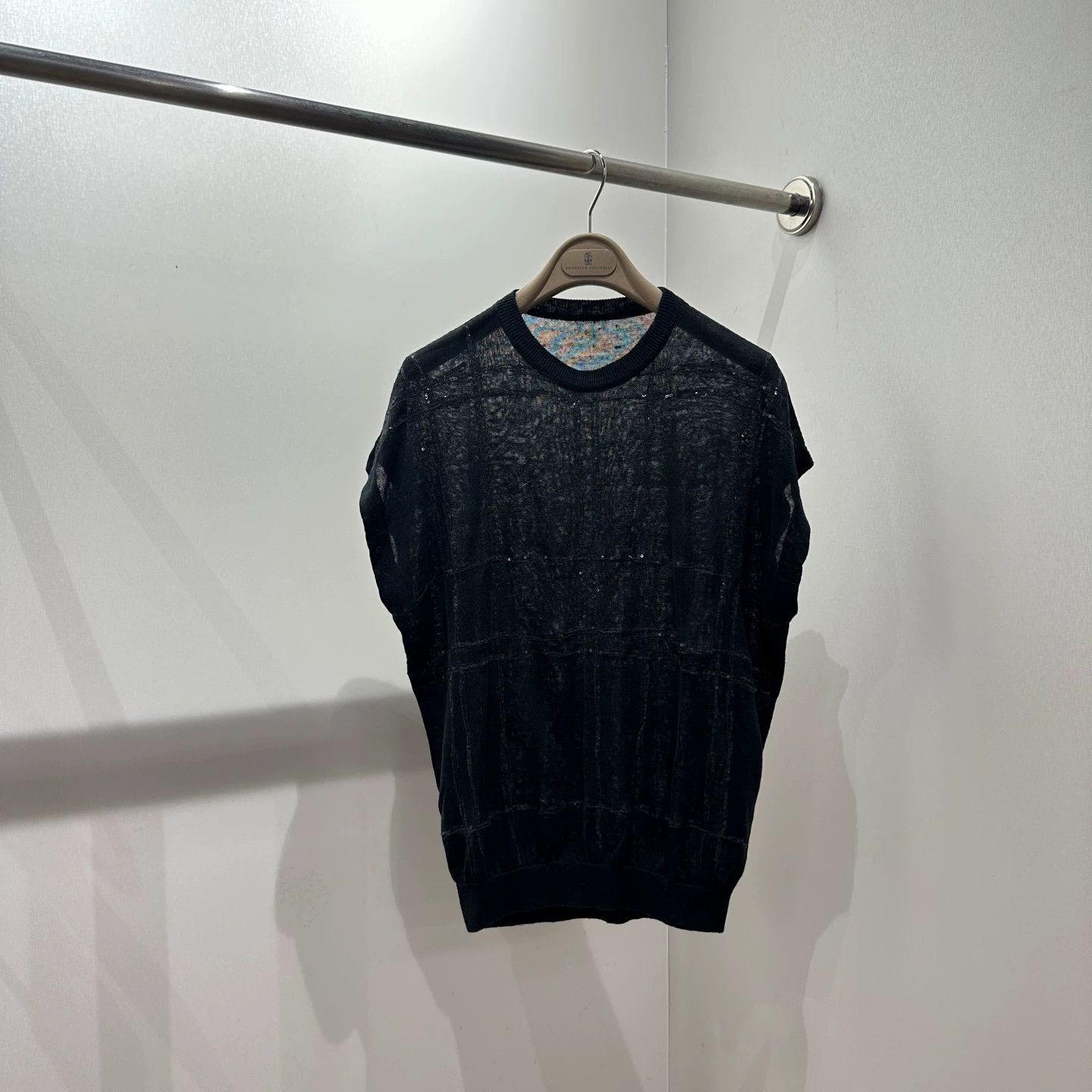 Brunello Cucinelli Brunello Cucinelli mar124 sequin knit short-sleeve L Size L / US 10 / IT 46 - 1 Thumbnail