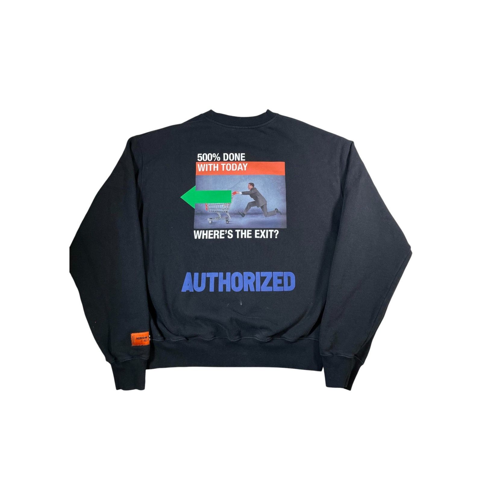 Heron Preston Heron Preston '500% Done With Today' Black Crewnecks Size US L / EU 52-54 / 3 - 2 Thumbnail