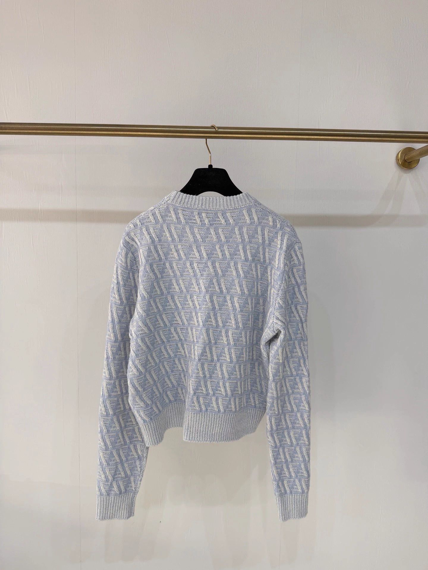 Fendi Fendi Blue Embroidered Logo Knit Sweater 38 (tags removed) Size XS / US 0-2 / IT 36-38 - 5 Thumbnail