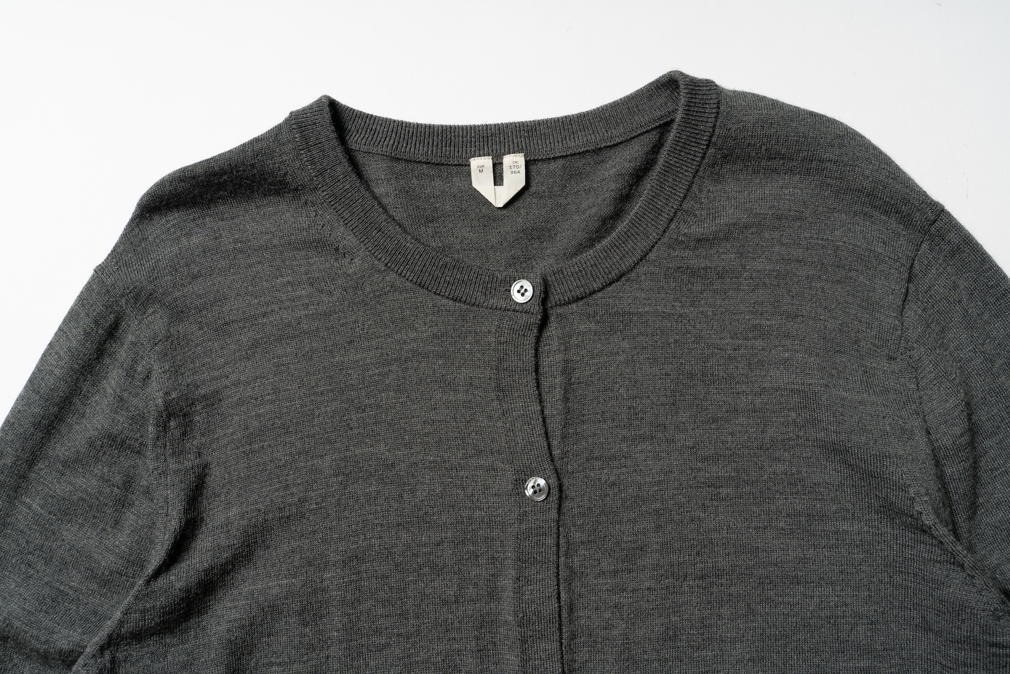 Arket 🔴 ARKET Grey Wool Cardigan Crew Neck Size M / US 6-8 / IT 42-44 - 2 Thumbnail