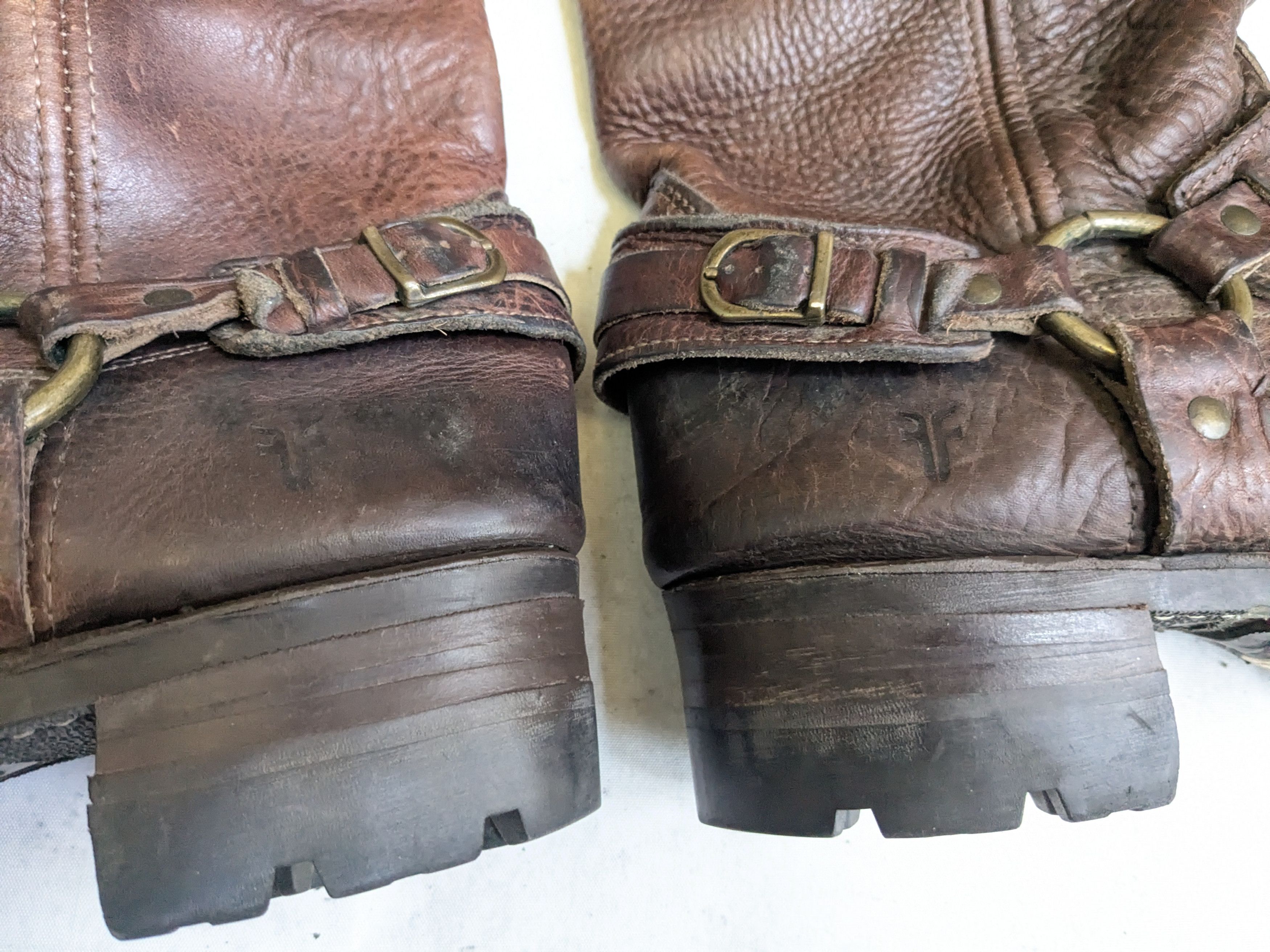 Frye Frye Harness Brown Leather 10 M Leather Buckle Size US 10 / EU 43 - 10 Thumbnail