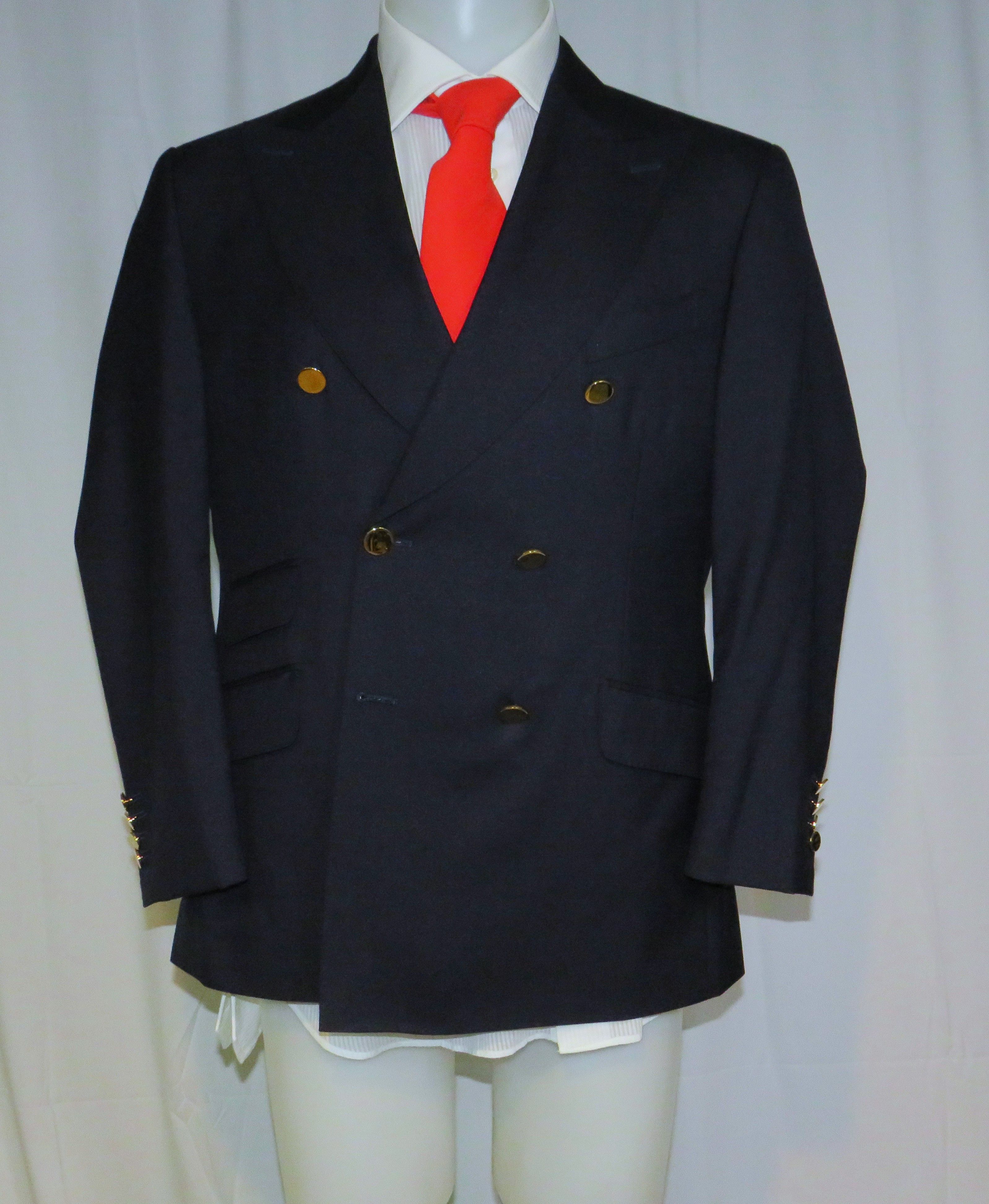 Other Alex Hitz Navy Gold Button Double Breasted Blazer 40S Size 40S - 1 Thumbnail