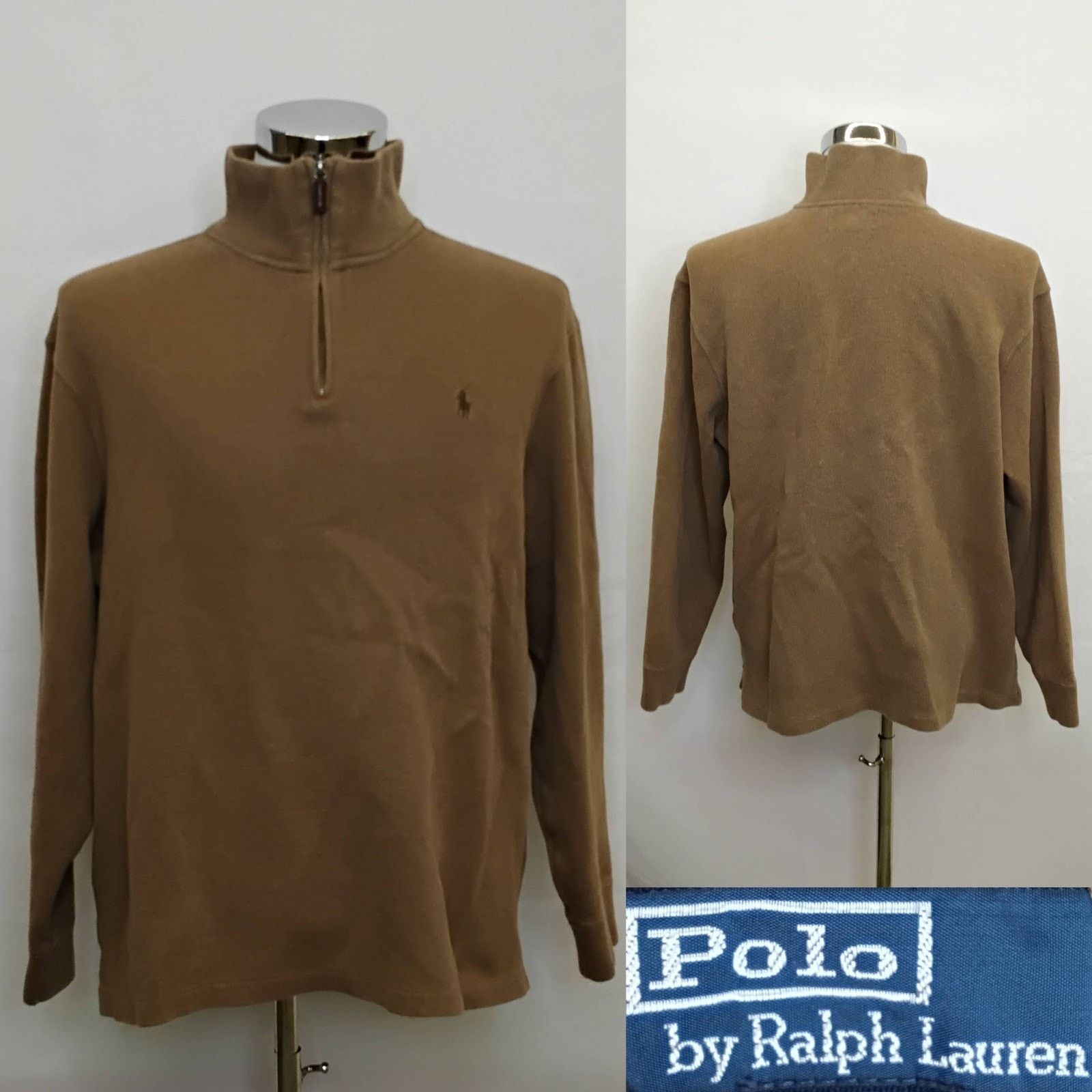Polo Ralph Lauren Polo Ralph Lauren 1/4 Zip Sweater Men's XL Brown Vintage Size US XL / EU 56 / 4 - 1 Thumbnail