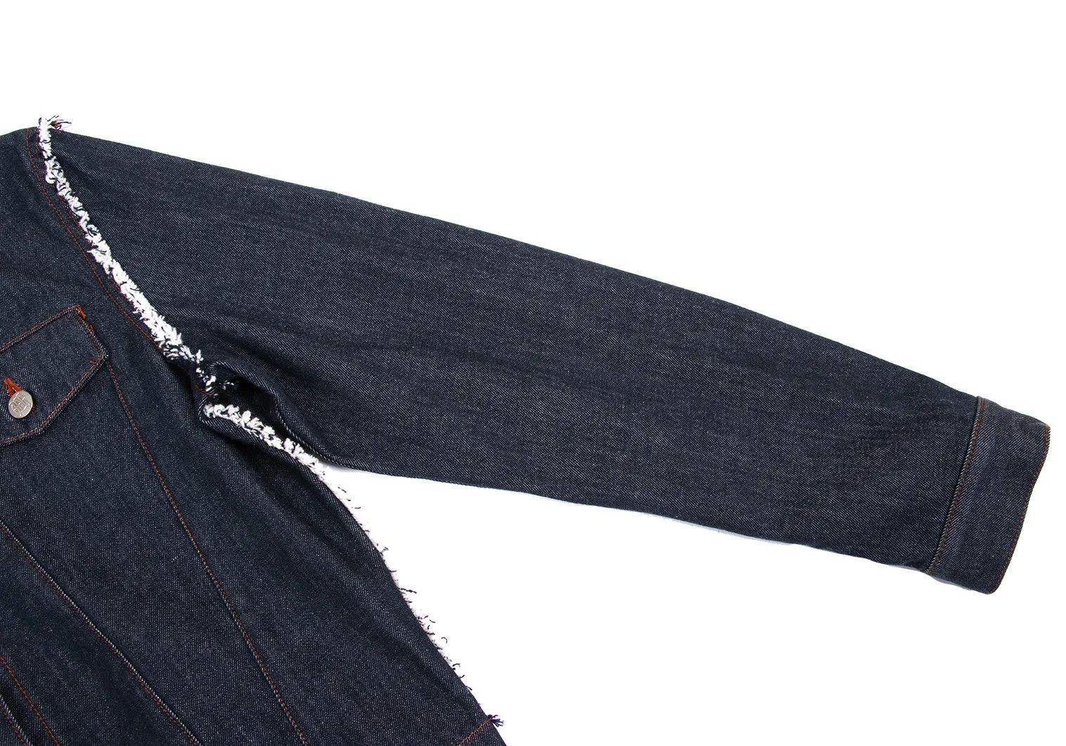 Jean Paul Gaultier Frayed Denim Trucker Jacket in Indigo 50 Size US M / EU 48-50 / 2 - 8 Thumbnail