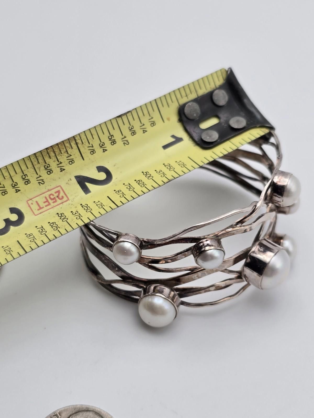 J.S. Homestead Sterling Pearl Cuff Bracelet & Pendant Set Size ONE SIZE - 5 Thumbnail