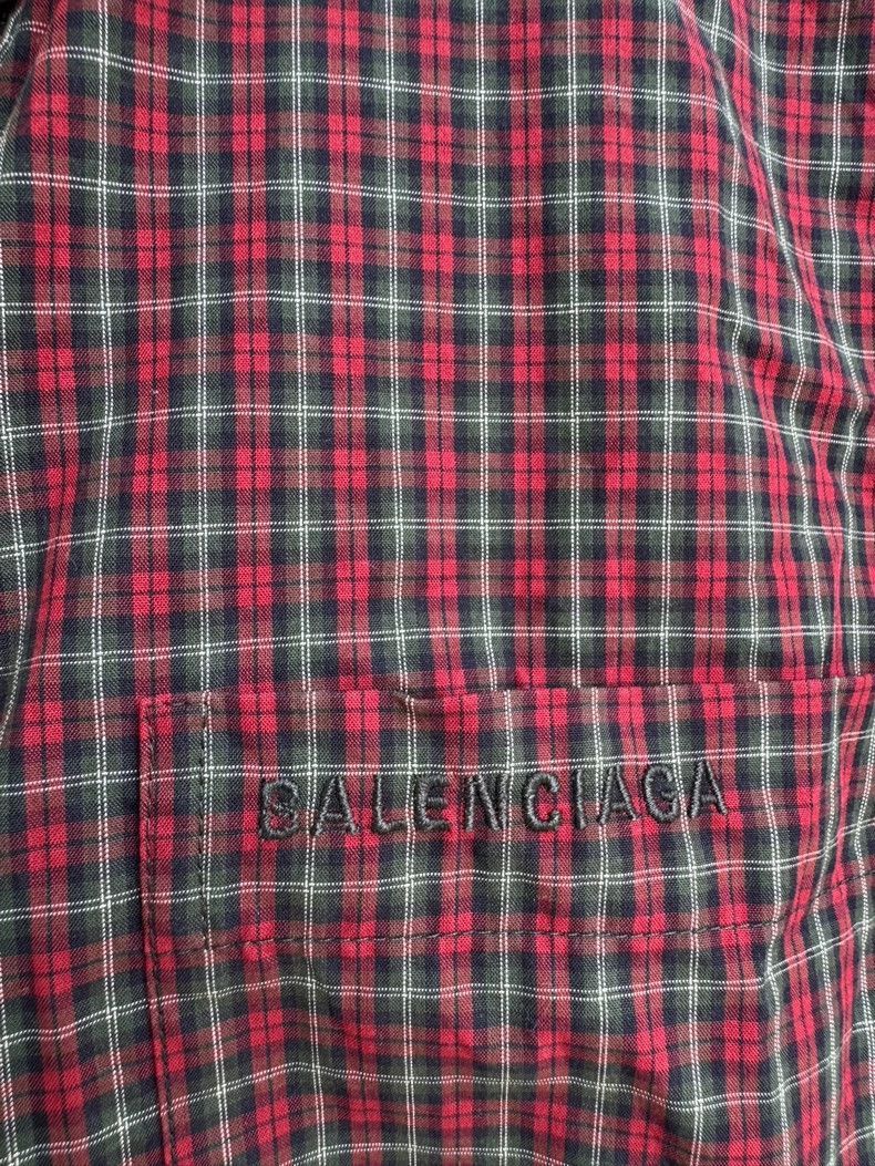 Balenciaga Balenciaga Asymmetric Plaid Panel Long Sleeve Shirt Size US XS / EU 42 / 0 - 5 Thumbnail