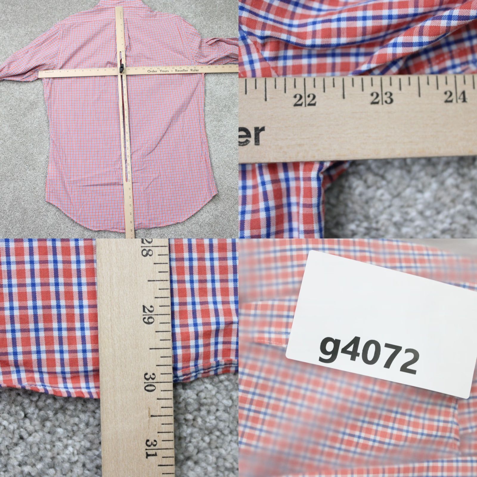 Brooks Brothers Brooks Brothers Shirt Mens Medium Regent Orange/Blue Cotton Long Sleeve Button-Up Check Size US M / EU 48-50 / 2 - 8 Thumbnail
