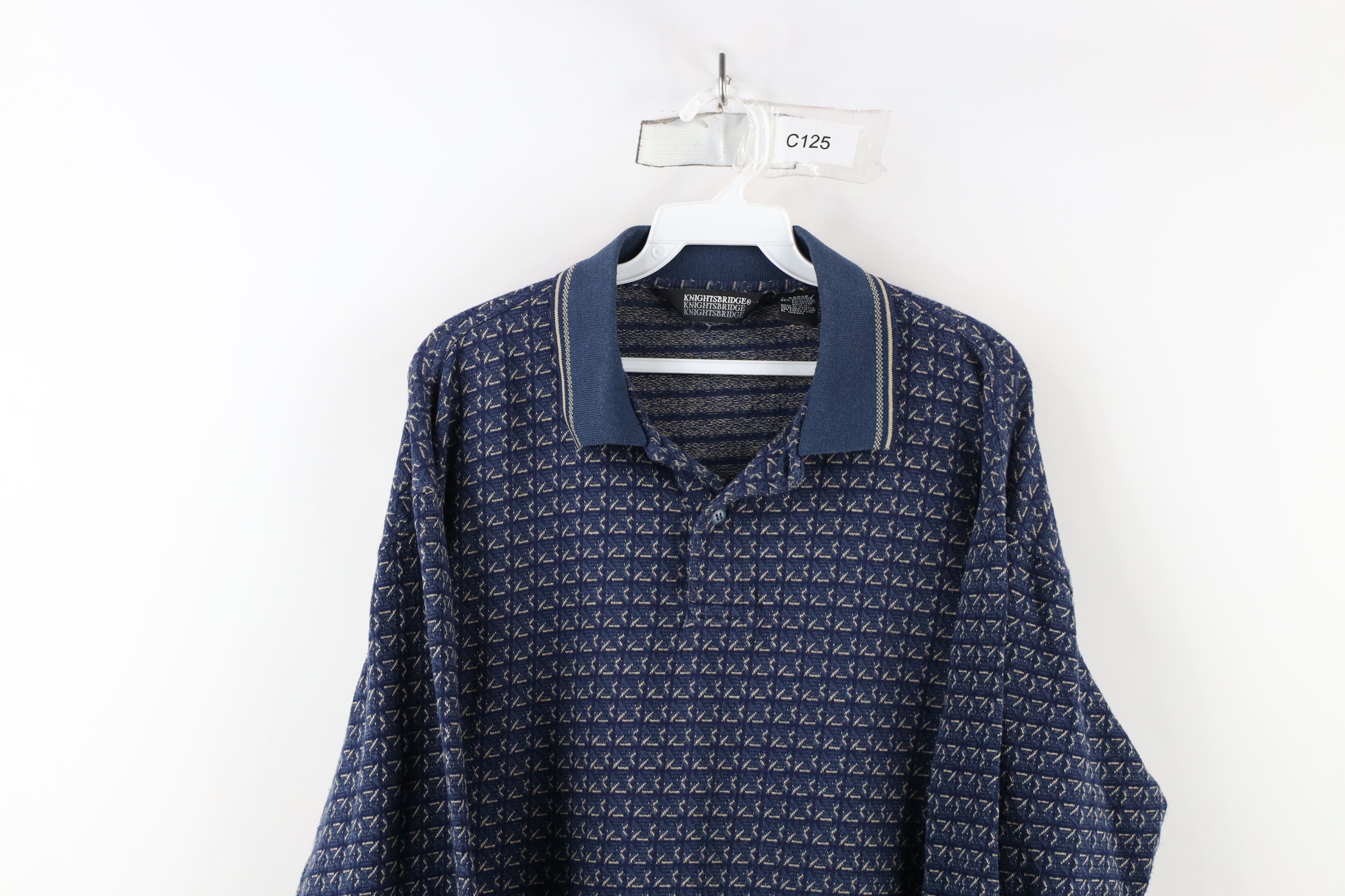 Vintage Vintage 90s Streetwear Knit Long Sleeve Rugby Polo Shirt Size US L / EU 52-54 / 3 - 2 Thumbnail