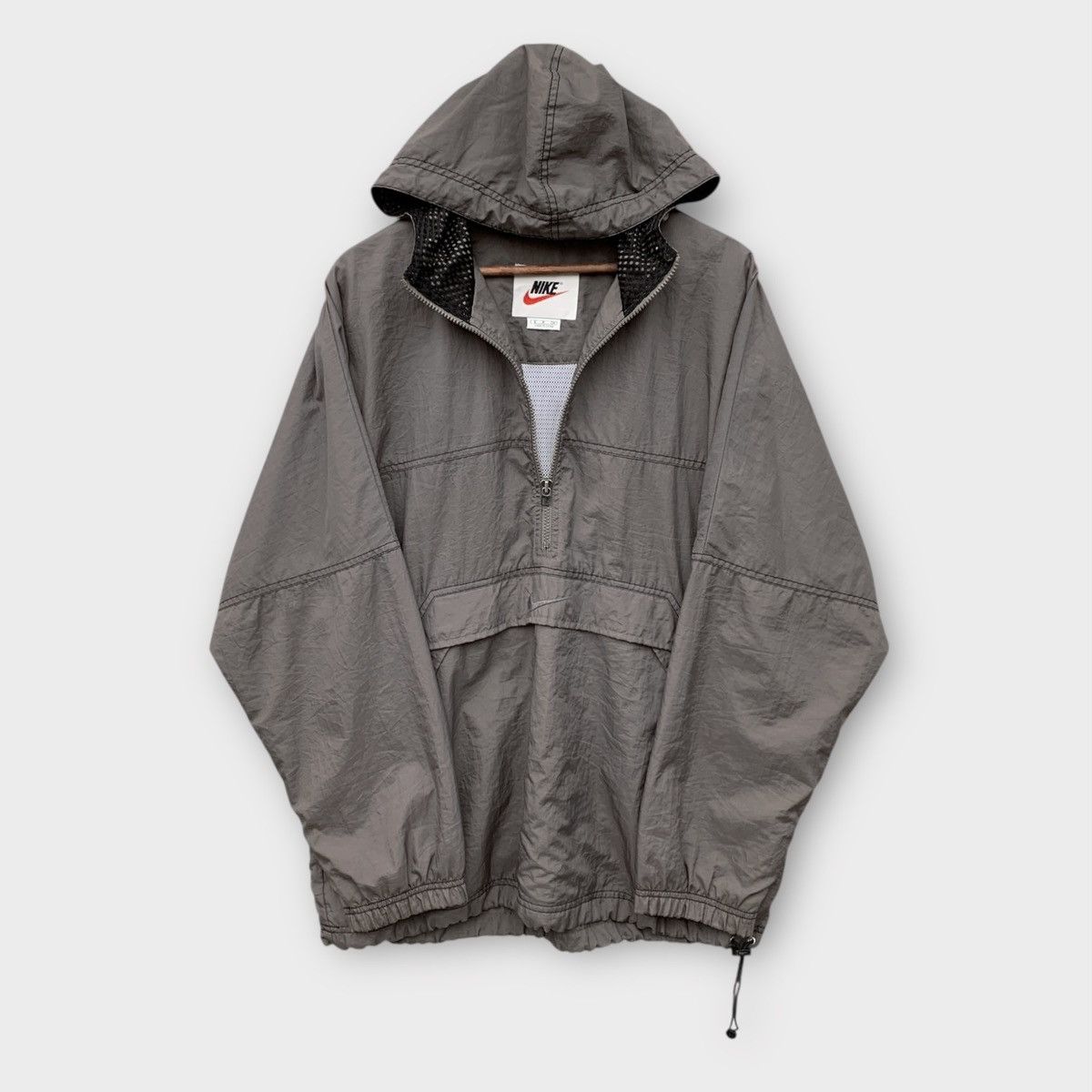 Nike Vintage 90s Nike Anorak Windbreaker Hoodi Jacket Center logo Size US XL / EU 56 / 4 - 2 Thumbnail