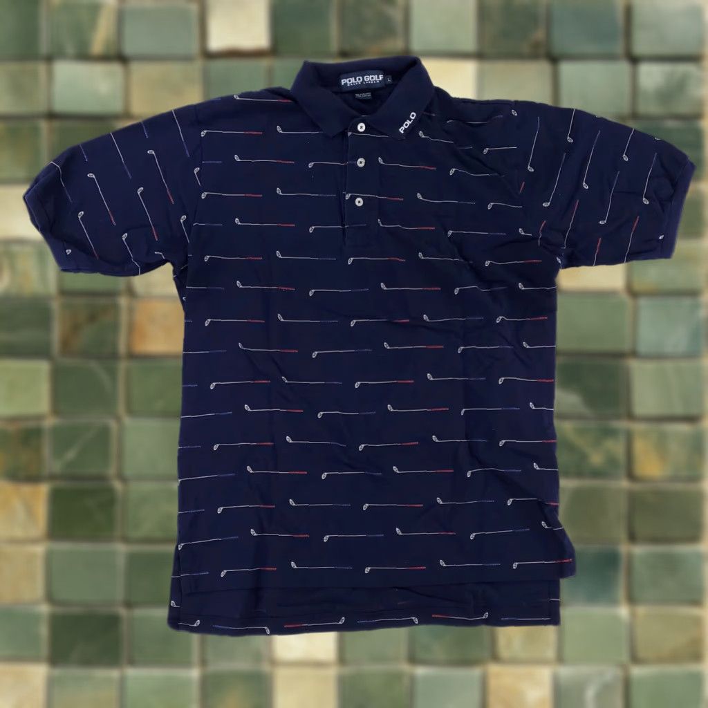 Polo Ralph Lauren Ralph Lauren Polo Golf Shirt AOP Golf Club Blue Mens L Polo Size US L / EU 52-54 / 3 - 1 Thumbnail