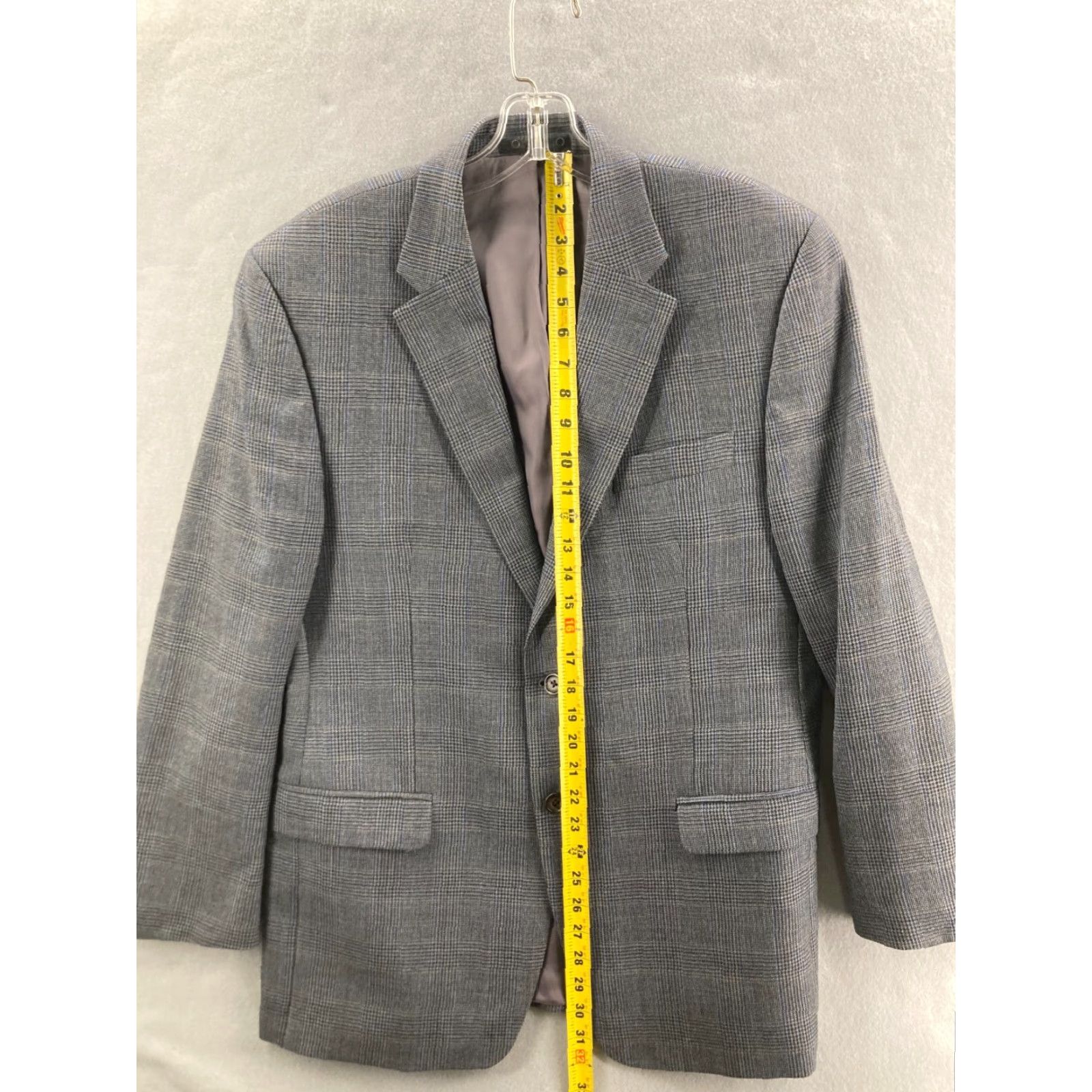 Ralph Lauren Lauren Ralph Lauren Blazer Mens 42R Gray Glen Plaid Wool Sport Coat 2-Button Regular Fit Size 42R - 4 Thumbnail