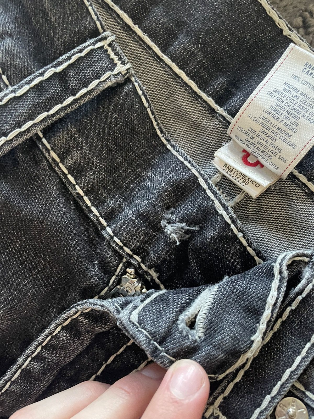 True Religion Grey True Religions with White stitching Size US 34 / EU 50 - 5 Thumbnail