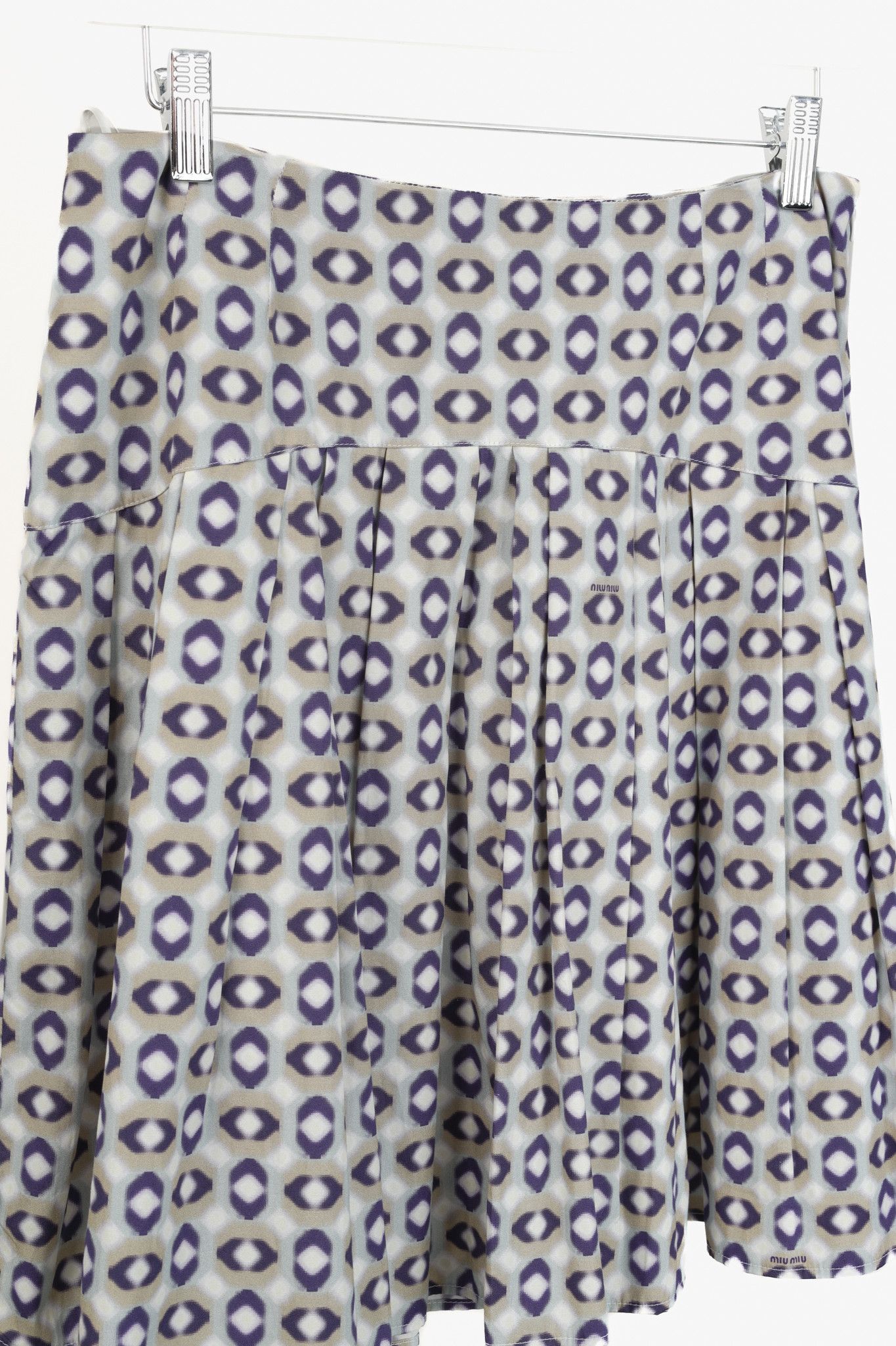 Miu Miu Miu Miu 2007 Taupe Geometric Print Skirt Size 27" / US 4 / IT 40 - 3 Thumbnail