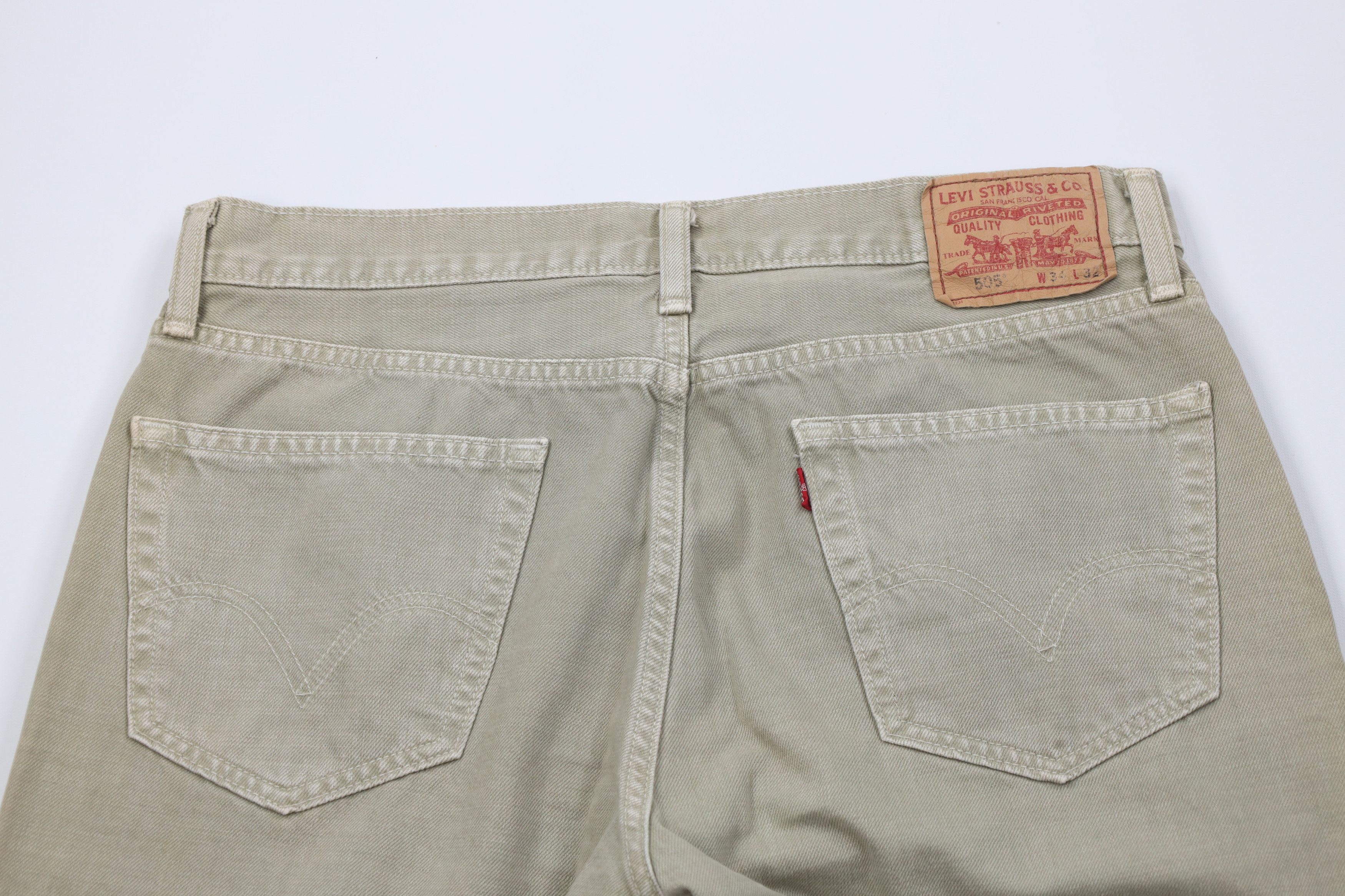 Levi's Vintage Y2K Levis 505 Regular Straight Leg Jeans Light Green Size US 34 / EU 50 - 9 Thumbnail