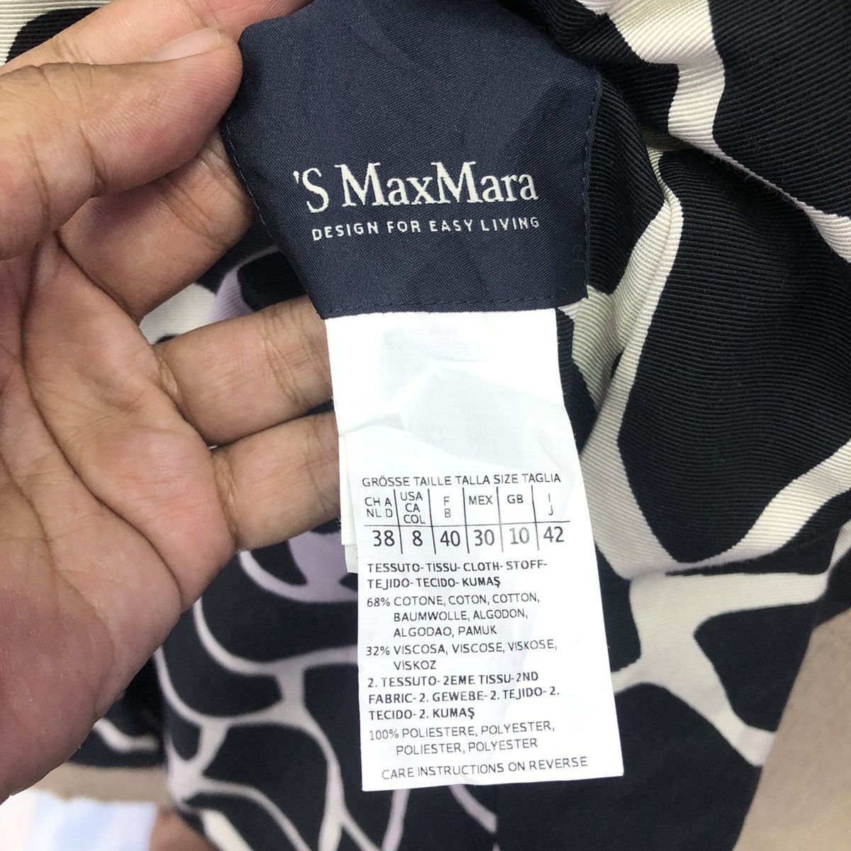 Max Mara S'Max Mara Monochrome Printed Reversible Vada Coat Size S / US 4 / IT 40 - 10 Thumbnail