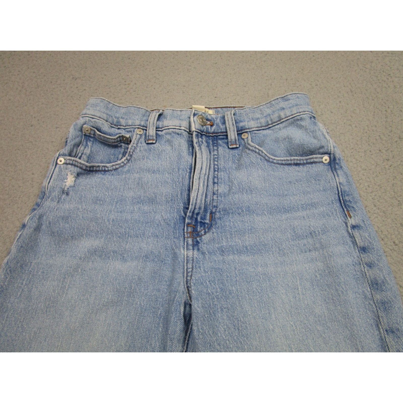 Madewell VINTAGE Madewell The Perfect Vintage Jean Mommy Jeans Womens 27 Blue Distressed Raw Hem Jeans Women 27 Size 27" / US 4 / IT 40 - 2 Thumbnail