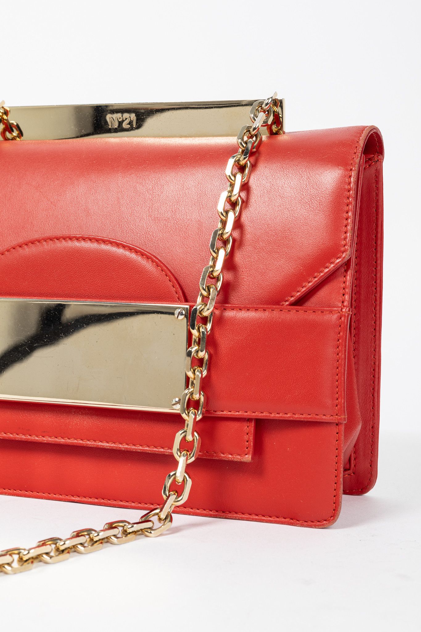 N21 N21 Bad-Belle Red Leather Flap Shoulder Bag Size ONE SIZE - 9 Thumbnail