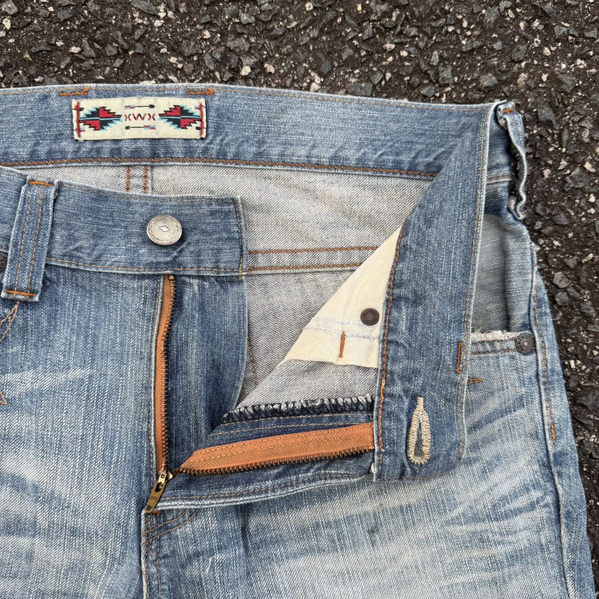Edwin VINTAGE EDWIN FLARE FADED RIPPEP JEAN DENIM PANTS Size US 35 - 8 Thumbnail