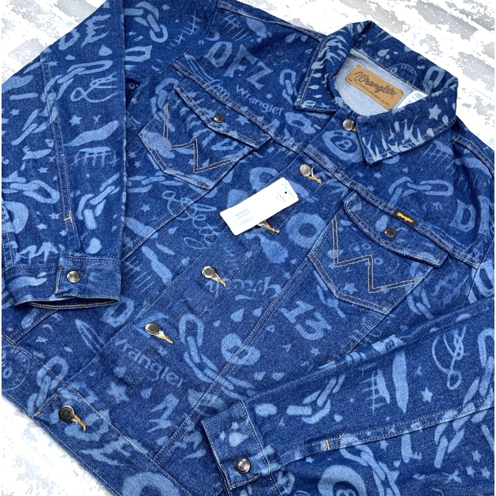Wrangler Wrangler Jacket Men XL Blue Denim Trucker Western 90s USA American Cowboy Button Pockets Solid Denim Short Jacket Style: Trucker Size US 36 / EU 52 - 2 Thumbnail