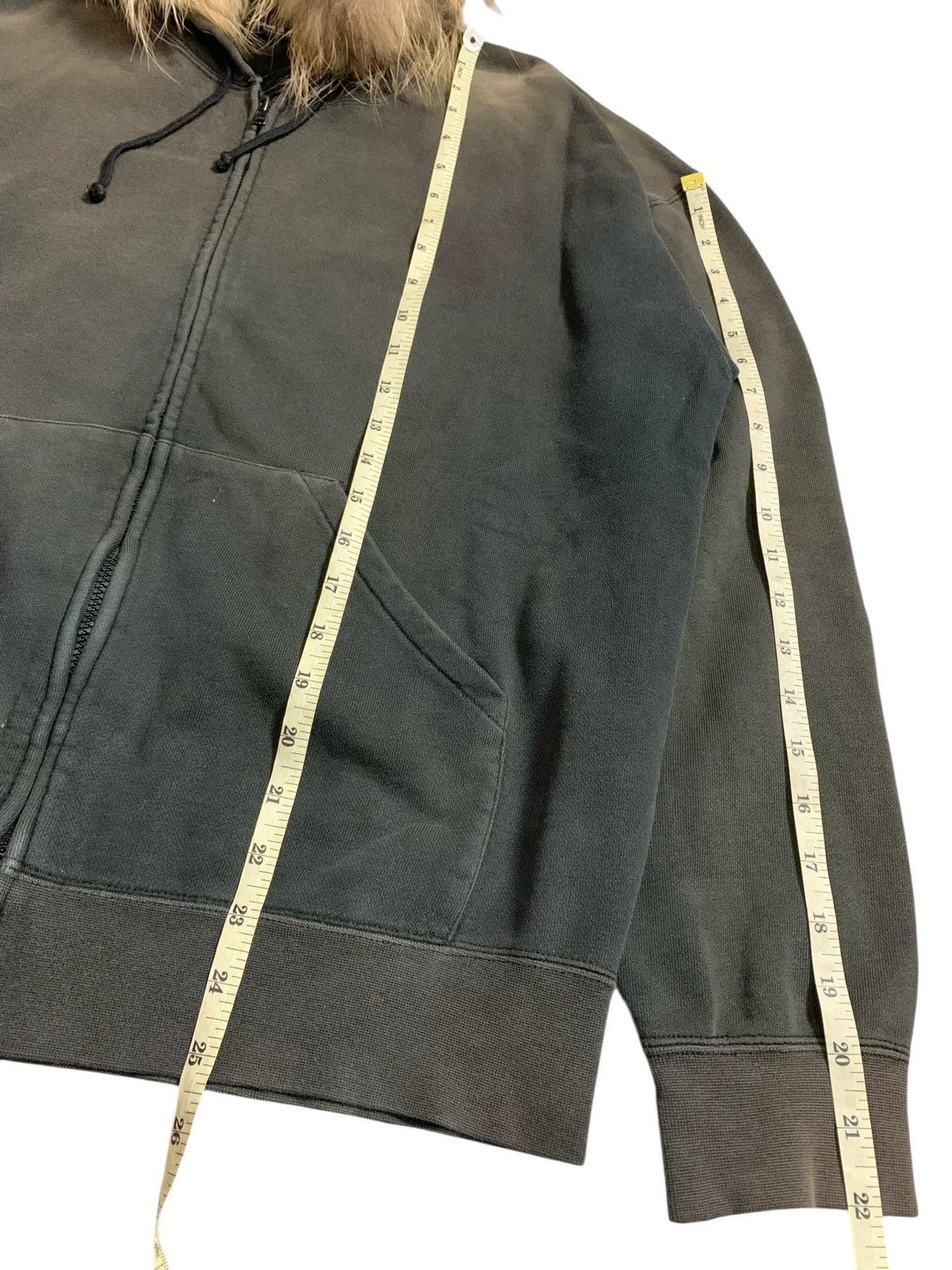 20471120 SUNFADED COMME CA DU MODE DISTRESSED FUR ZIP HOODIE Size US L / EU 52-54 / 3 - 7 Thumbnail
