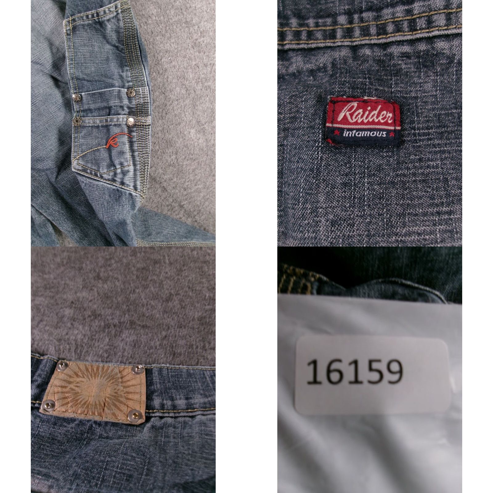 Denime Raider Jeans Mens 38 Relaxed Cargo Pocket Distressed Blue Denim Jeans Article 100% Cotton Size US 38 / EU 54 - 10 Thumbnail