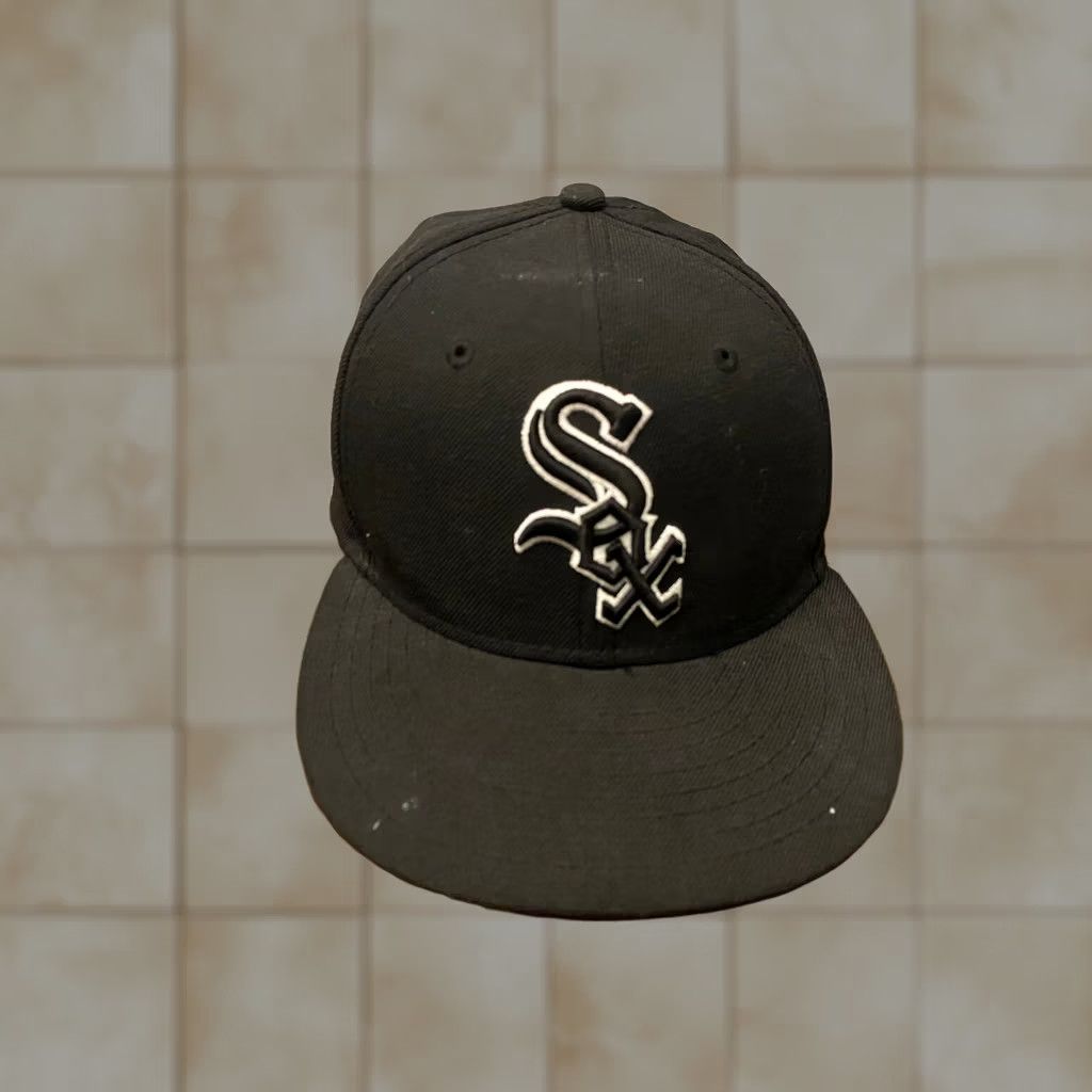 New Era MLB Chicago White Sox 59FIFTY New Era Hat Cap Black 6 7/8 Fitted Mens Size ONE SIZE - 1 Thumbnail