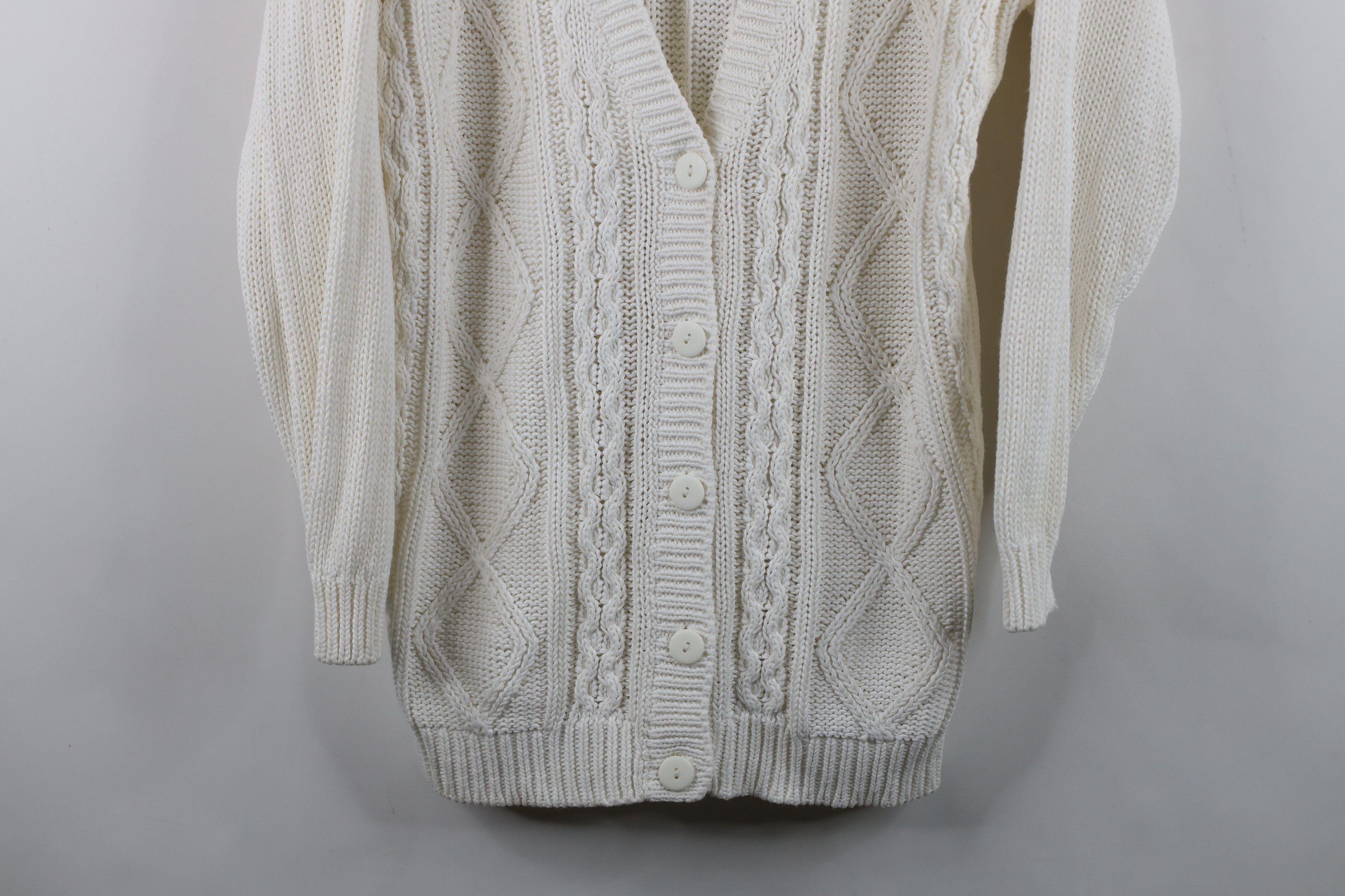 Vintage Vintage 90s Streetwear Fisherman Cable Knit Cardigan Sweater Size M / US 6-8 / IT 42-44 - 3 Thumbnail