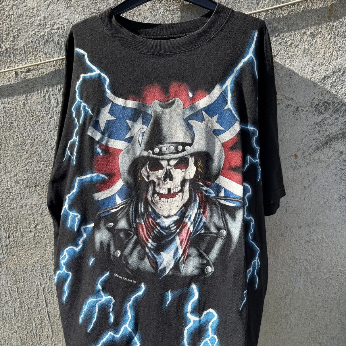 Japanese Brand × Vintage Vintage American Thunder Death Cowboy Lightning OG 90s Tees Size US L / EU 52-54 / 3 - 5 Thumbnail