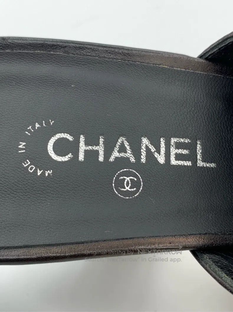 Chanel Chanel Double C black leather half-slip high heels Size US 6 / IT 36 - 8 Thumbnail