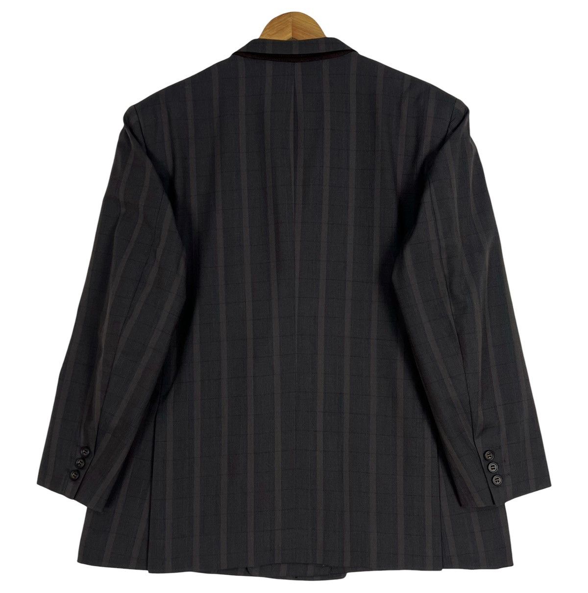 Balenciaga Vintage Balenciaga Double Breasted Blazer 90s Shadow Stripe Size US XL / EU 56 / 4 - 2 Thumbnail