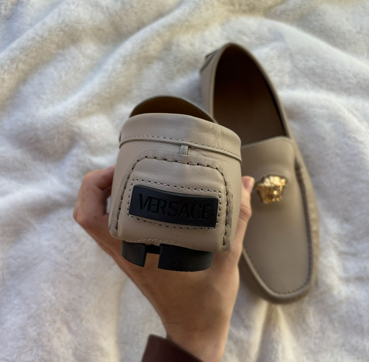 Versace Versace Tan Medusa Head Leather Loafers Size US 9 / EU 42 - 3 Thumbnail