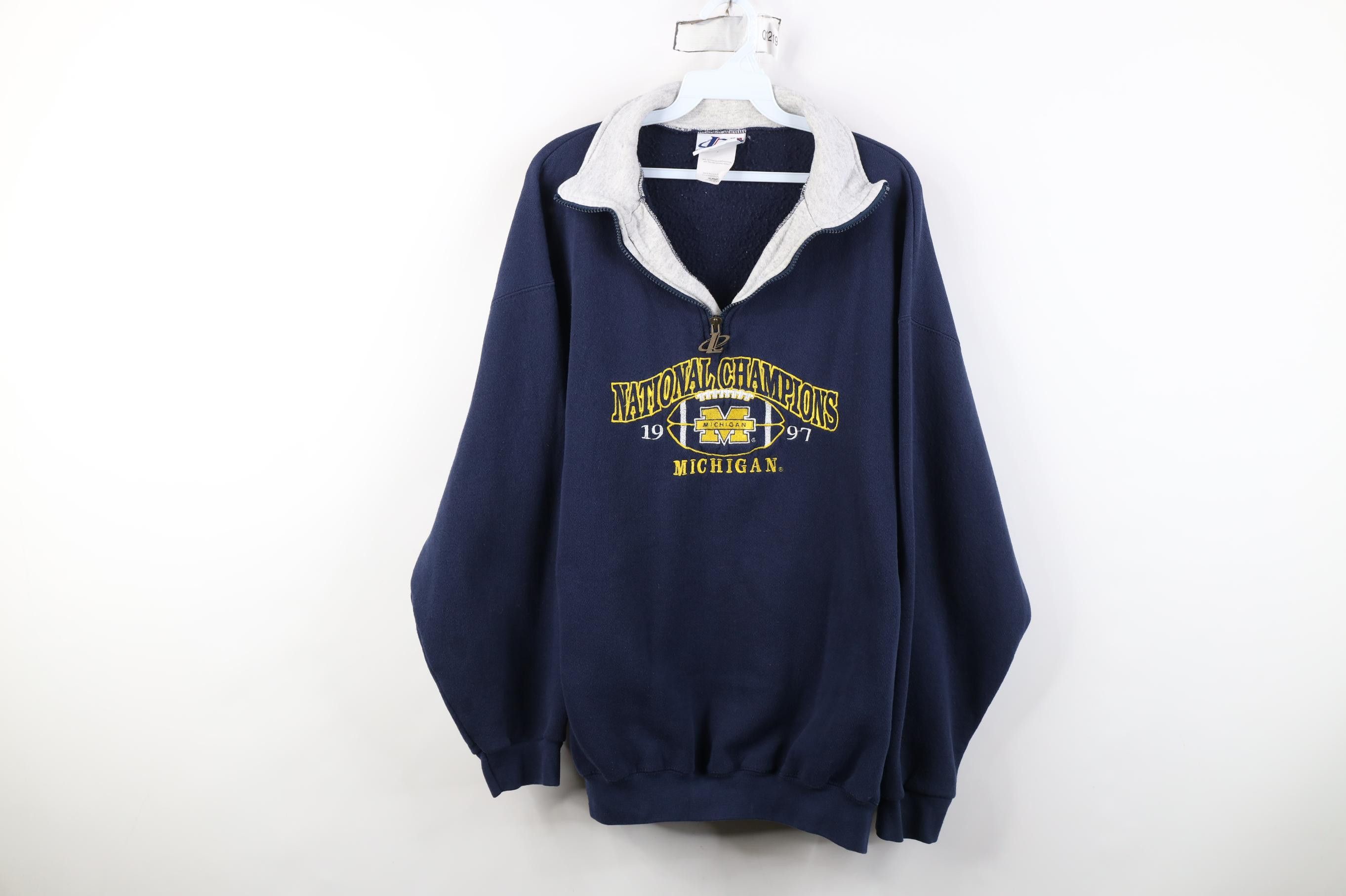 Vintage Vintage 90s 1997 National University of Michigan Sweatshirt Size US XL / EU 56 / 4 - 1 Thumbnail