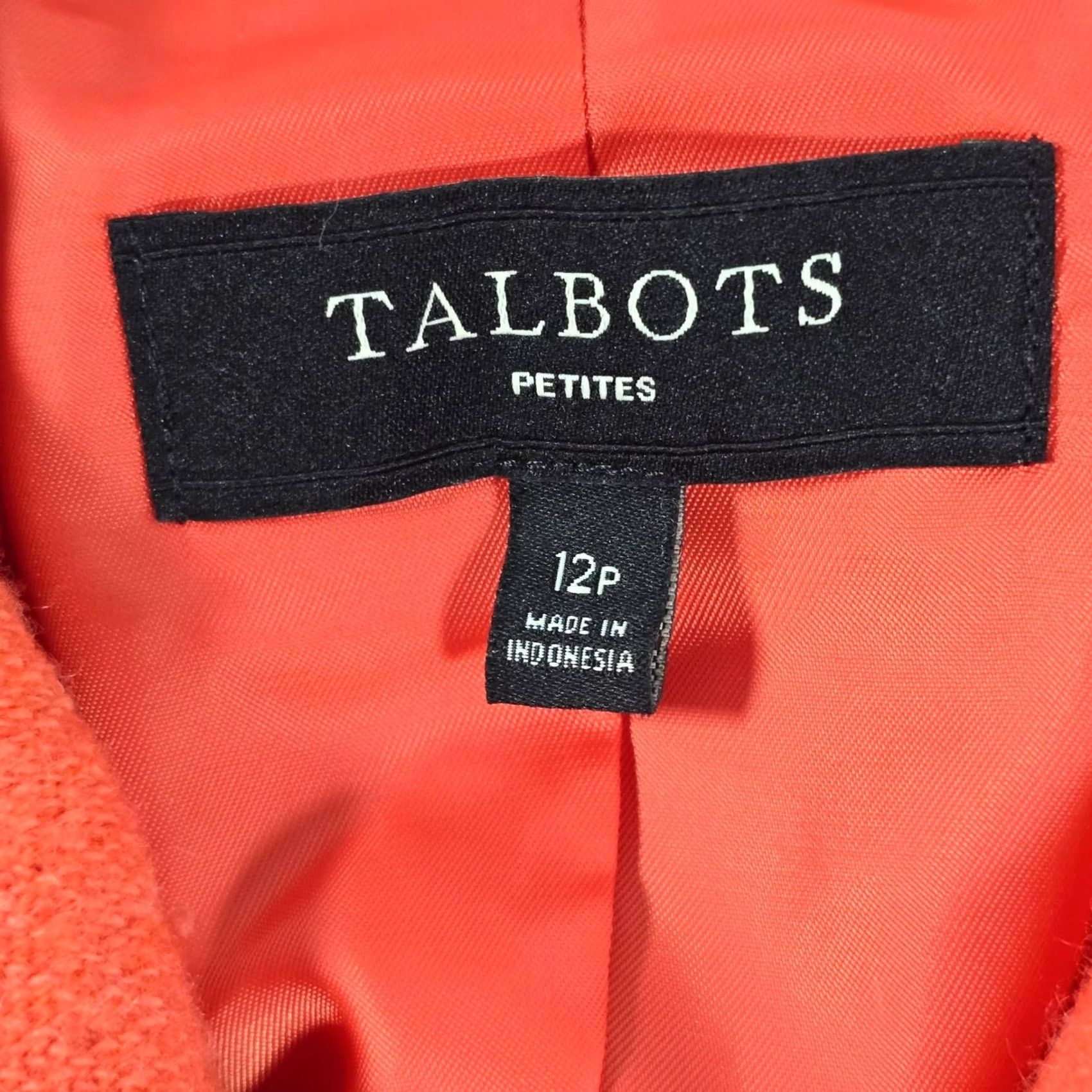 Talbots Talbots Petites Orange Wool Blend Button Front Blazer Jacket 12P ID5125 Size XL / US 12-14 / IT 48-50 - 5 Thumbnail