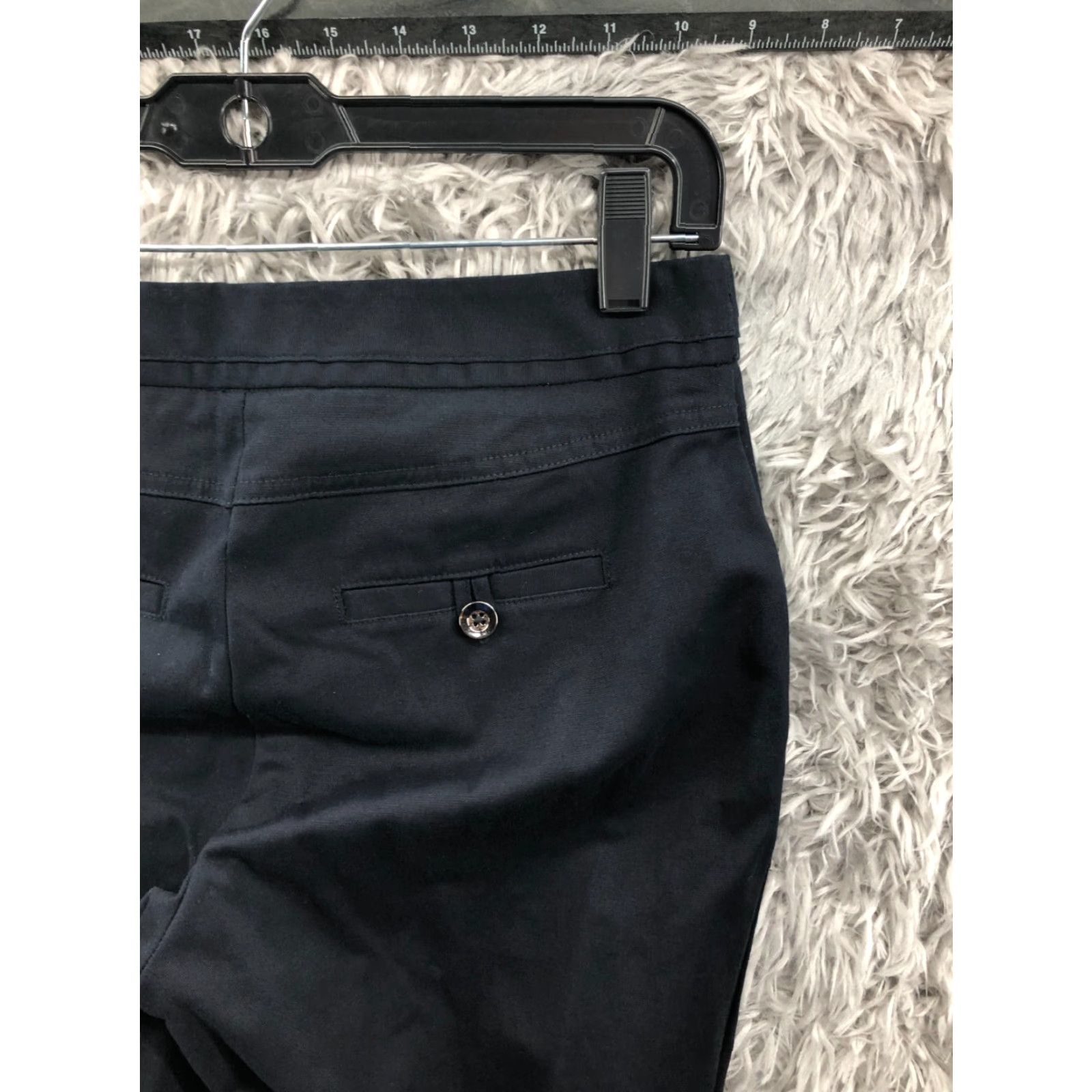 Vintage Rafaella Curvy Straight Pants 4P Petite Womens Mid Rise Black Hook Eye Size 27" / US 4 / IT 40 - 6 Thumbnail