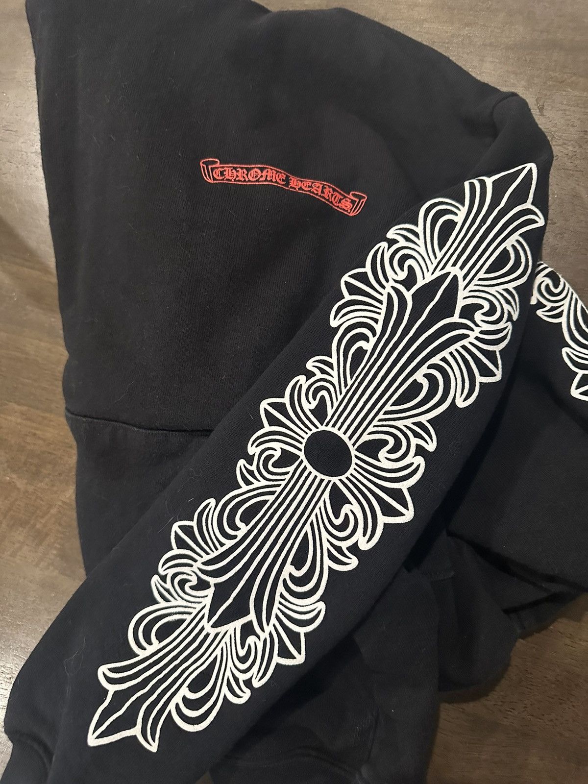 image of Chrome Hearts Matty Boy Flower Chomper Hoodie (Small) in Black, Men's