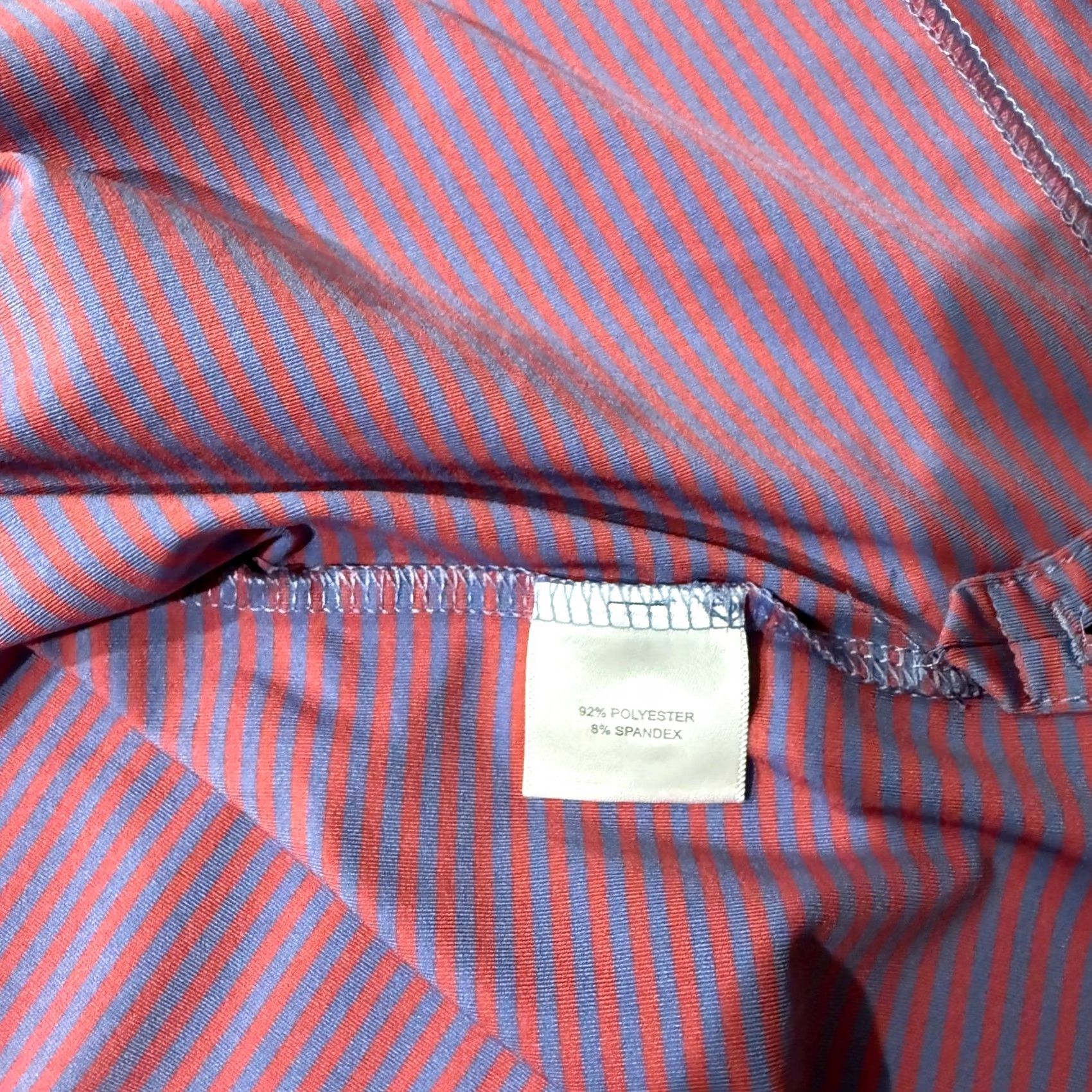 Peter Millar Peter Millar Polo Shirt Mens XXL Pink Blue Striped Golf S/S Polyester S15 Size US XXL / EU 58 / 5 - 6 Thumbnail