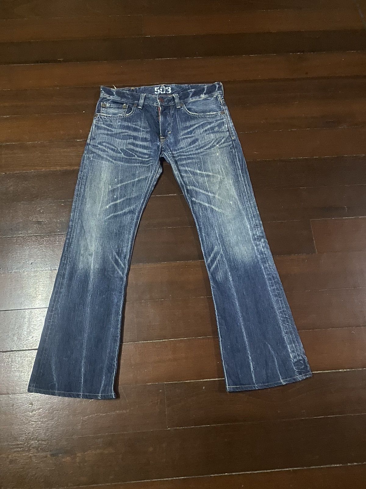 Edwin × Jean FIRE 🔥 Edwin 503 FLARE JEANS THUNDER BOOT CUT WIDE LEG Size US 36 / EU 52 - 1 Thumbnail