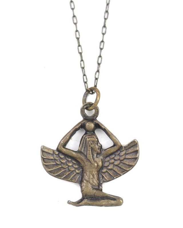 Vintage 1990S JAPANESE MADE EGYPTIAN WINGED BRASS NECKLACE Size ONE SIZE - 1 Thumbnail