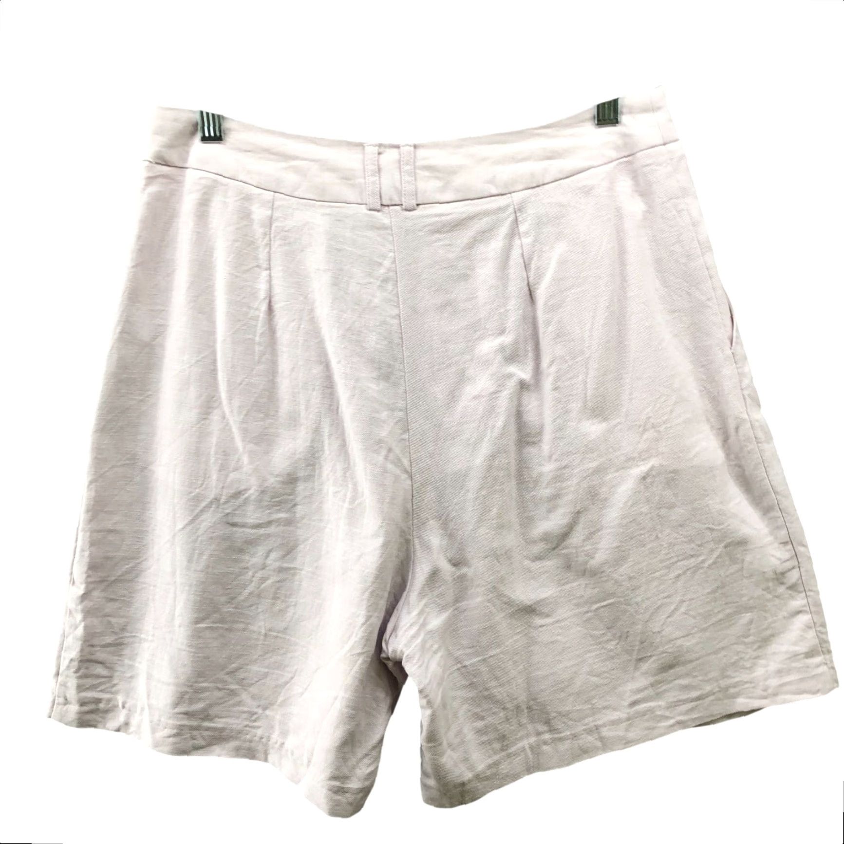 Topshop TOPSHOP Linen Blend Culotte Shorts Womens 8 Light Pink Pleated High Waist Casual Size 30" / US 8 / IT 44 - 2 Thumbnail