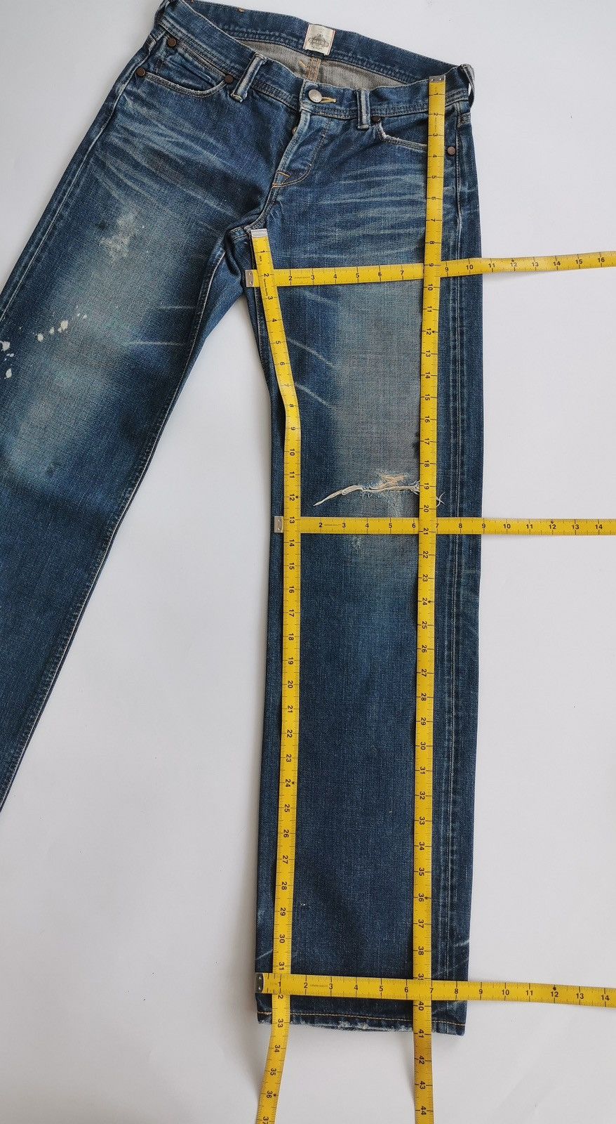 Japanese Brand Selvedge Luxluft Nave Japan Distressed Bleach Platter Jeans Size US 28 / EU 44 - 20 Thumbnail