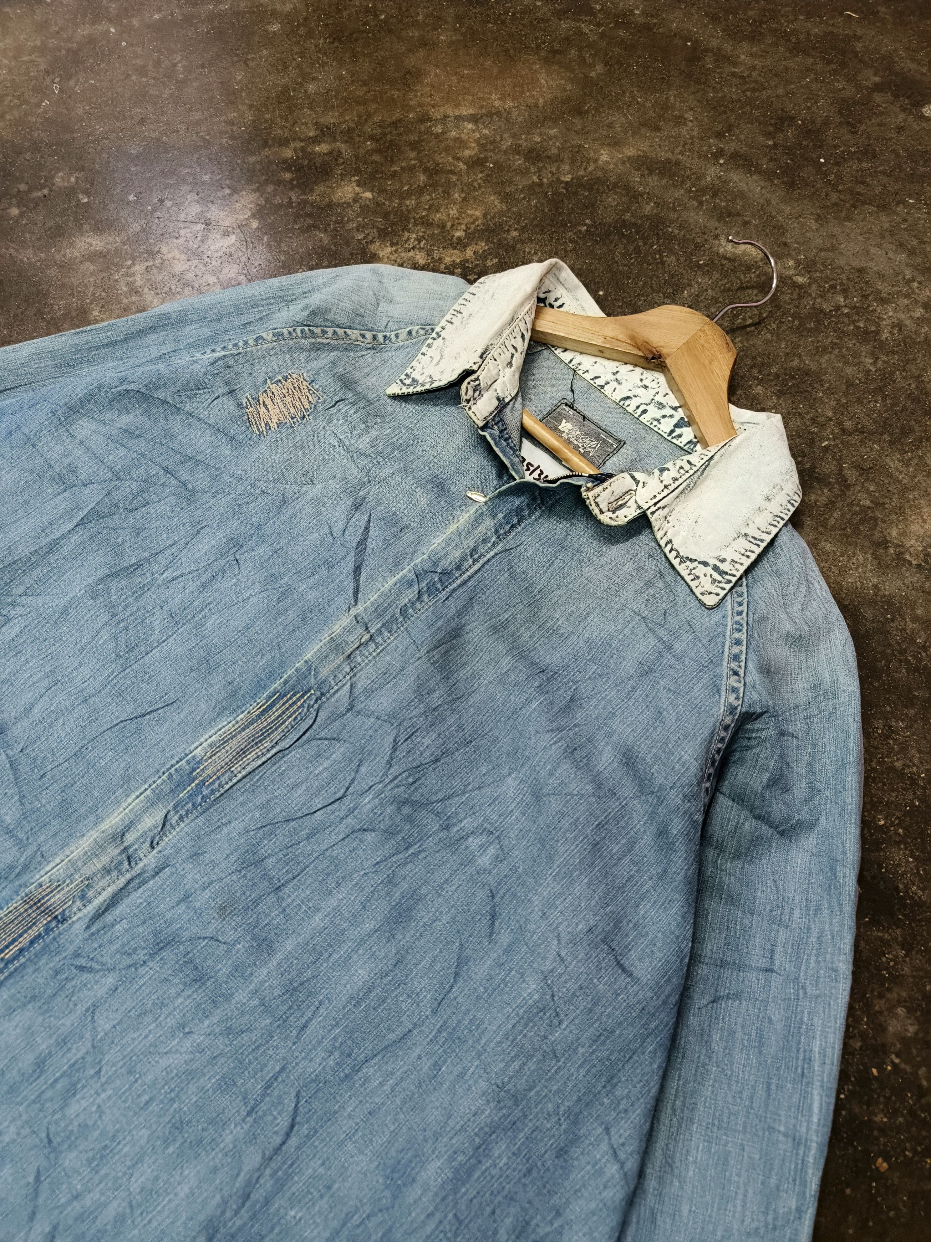 Japanese Brand Yabasta Masspublicsquat Avant Garde Distressed Denim Jacket Size US L / EU 52-54 / 3 - 2 Thumbnail
