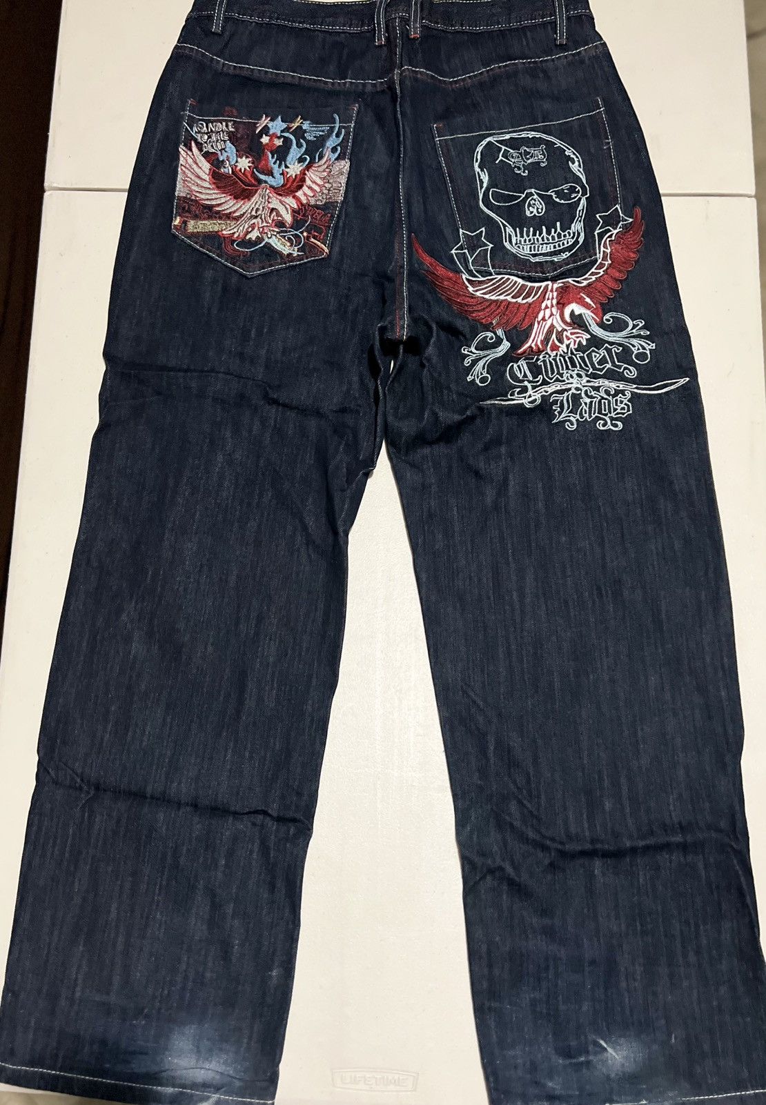 Other Men's Skull Print Loose Jeans Size US 34 / EU 50 - 3 Thumbnail